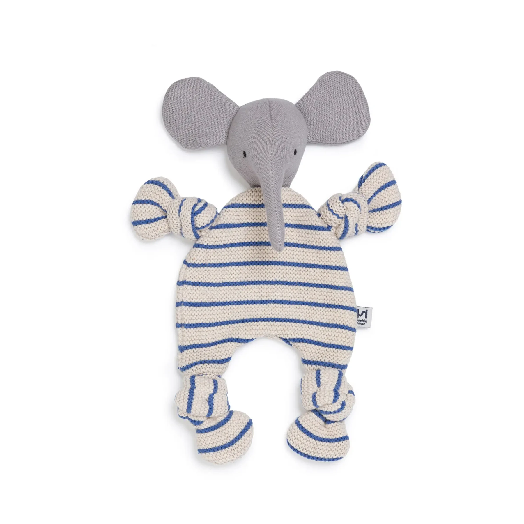 Sophie Home Elephant Comforter Cuddle Cloth in Cobalt Stripe