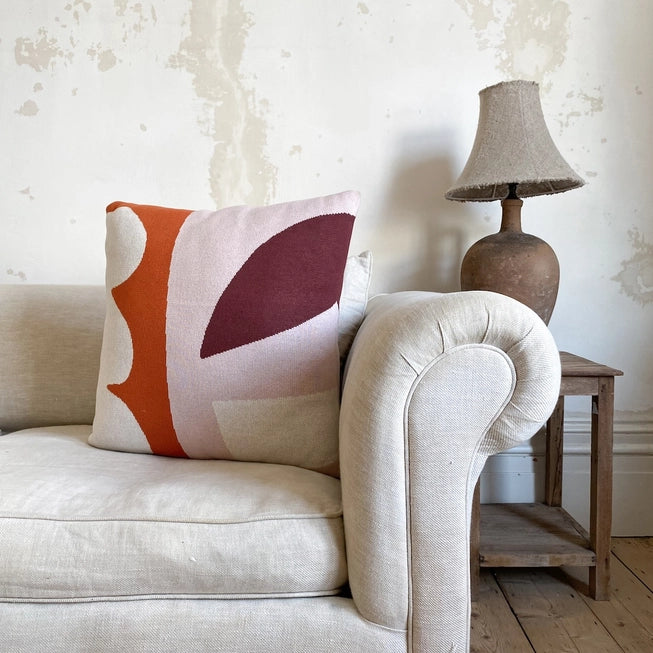 Orbi Cushion - Burnt Orange | Cotton & Biodegradable Inner | by Sophie Home - Lifestory