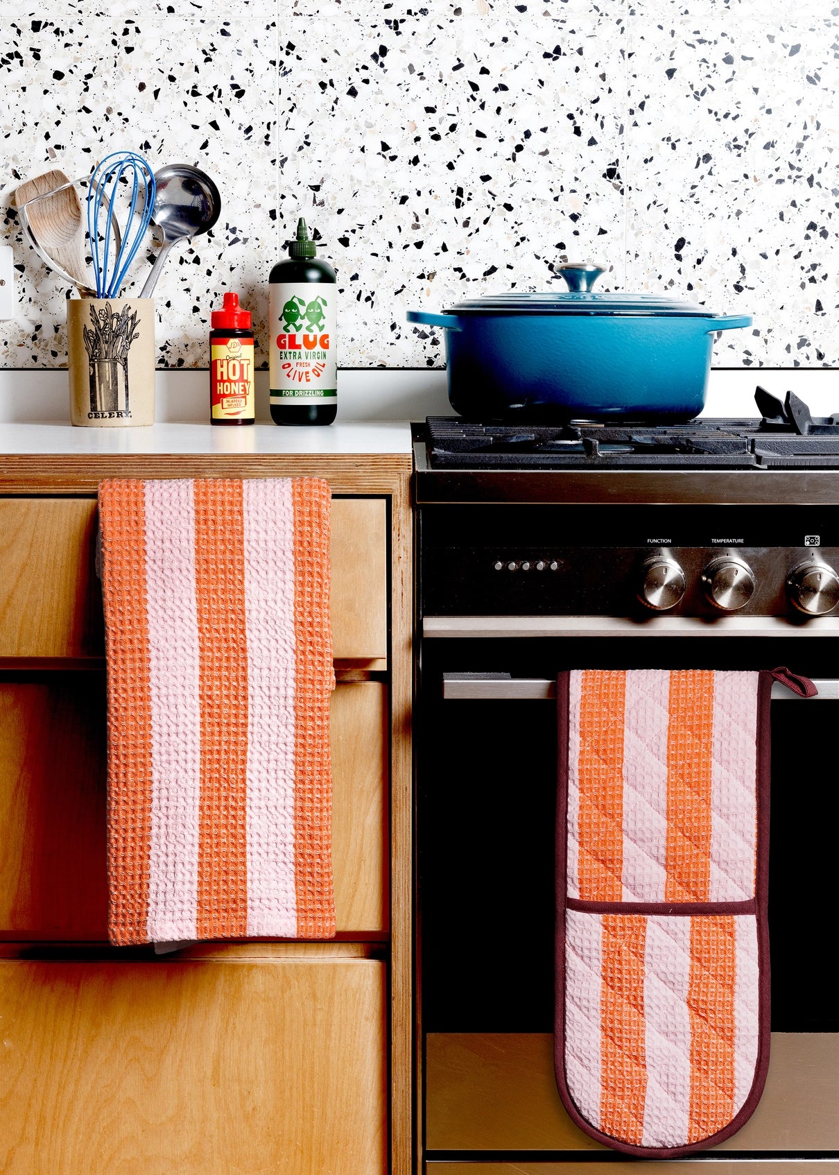 Sophie Home Striped Cotton Double Oven Glove