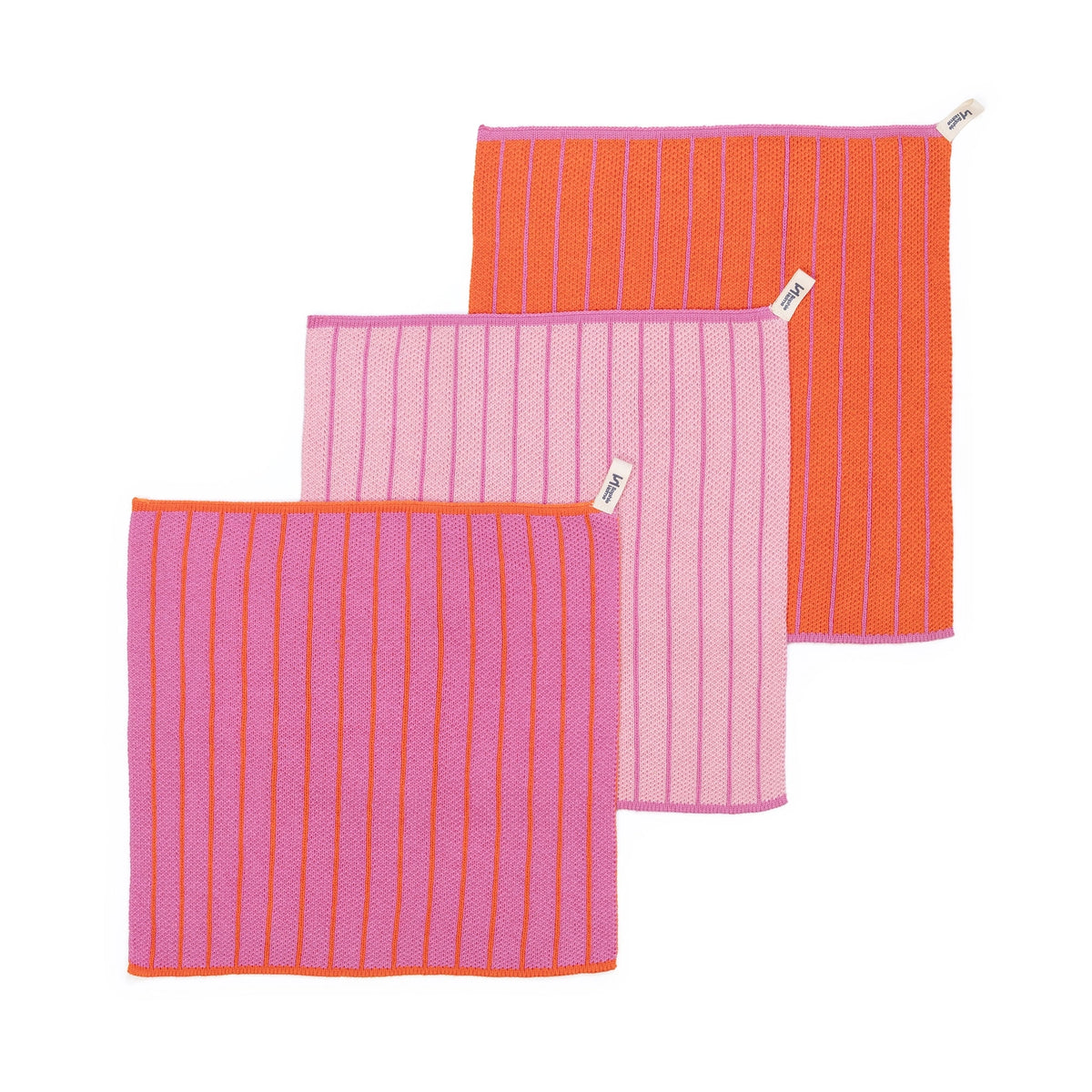Sophie Home Reusable Cotton Striped Dish Cloths - Set of 3