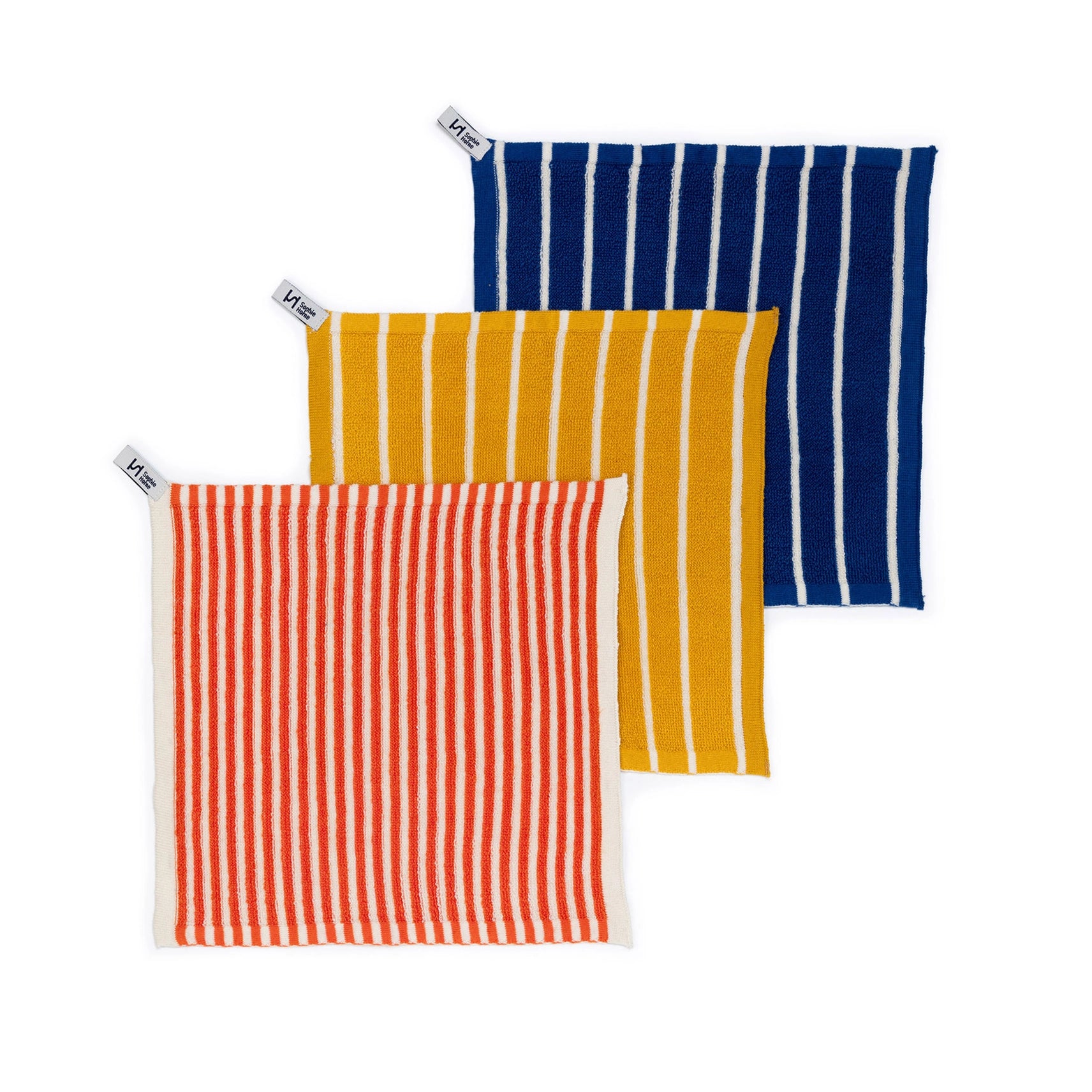 Sophie Home Reusable Striped Terry Washcloths - Set of 3 - Lifestory