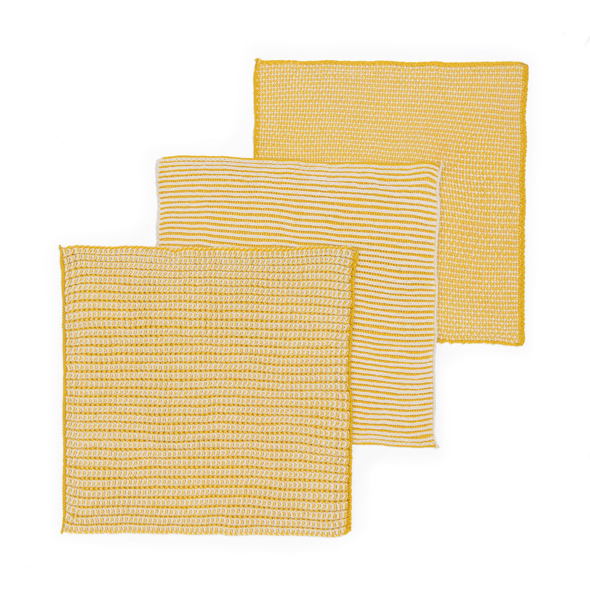Sophie Home Reusable Cotton Textured Dish Cloths - Set of 3 in citrus laid flat