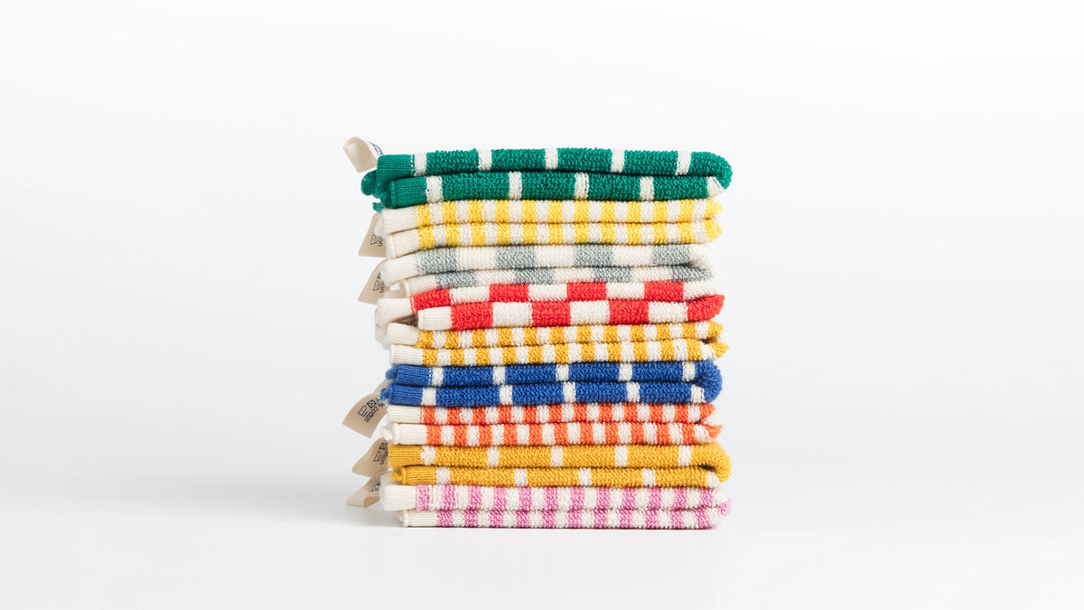 Sophie Home Kids Reusable Striped Terry Washcloths - Set of 3