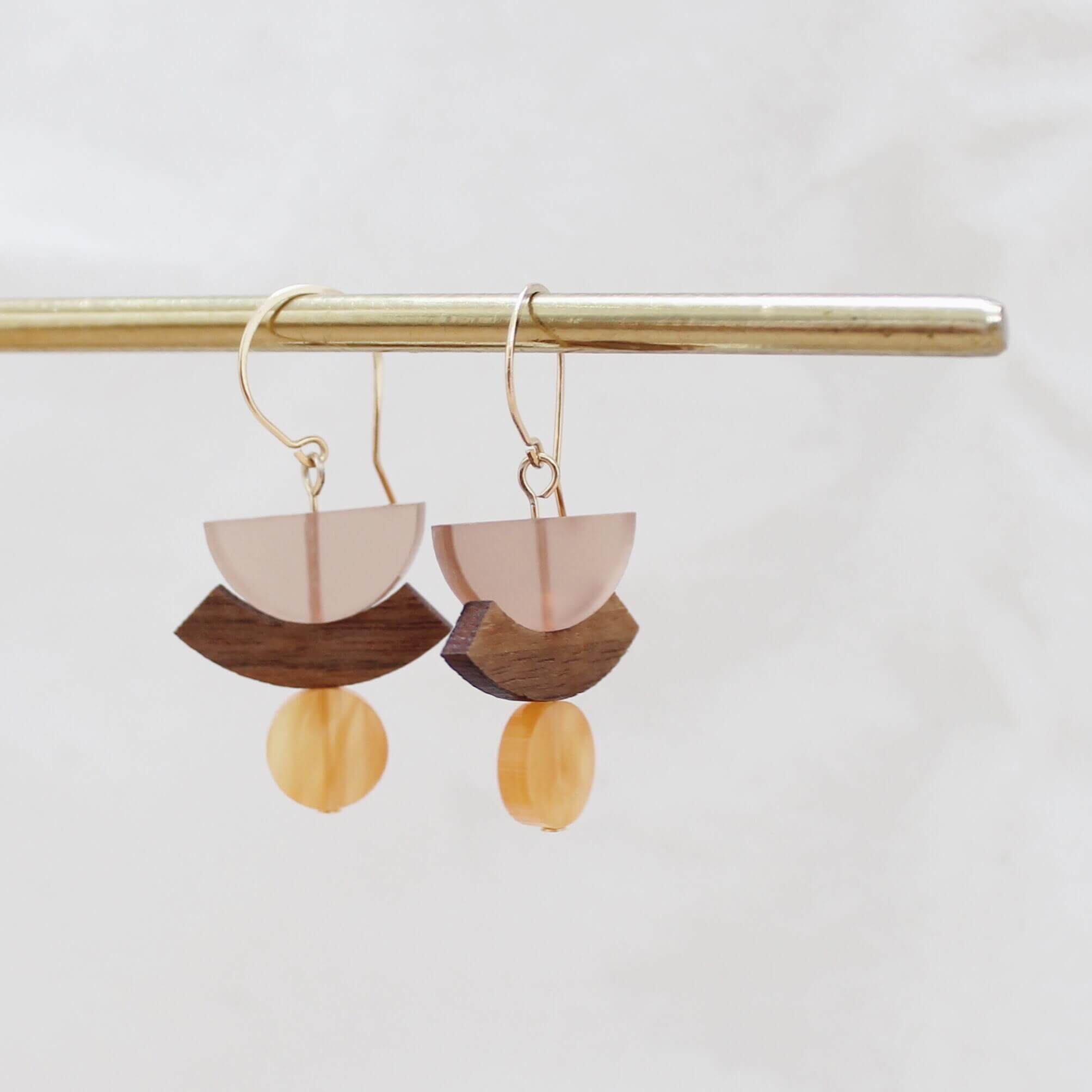 St Ives Abstract Earrings | Acrylic & Wood | by Jules & Clem - Lifestory