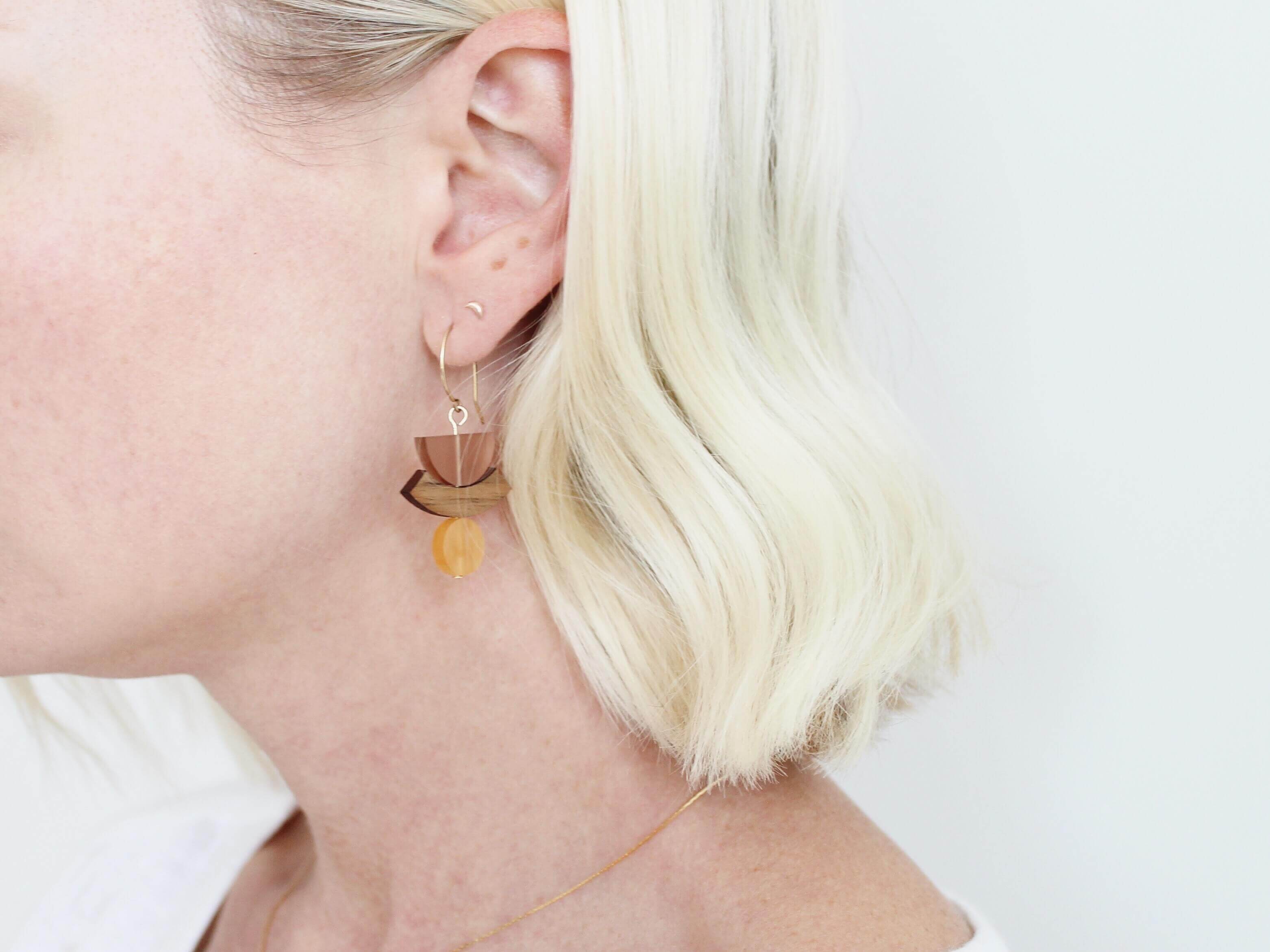 St Ives Abstract Earrings | Acrylic & Wood | by Jules & Clem - Lifestory