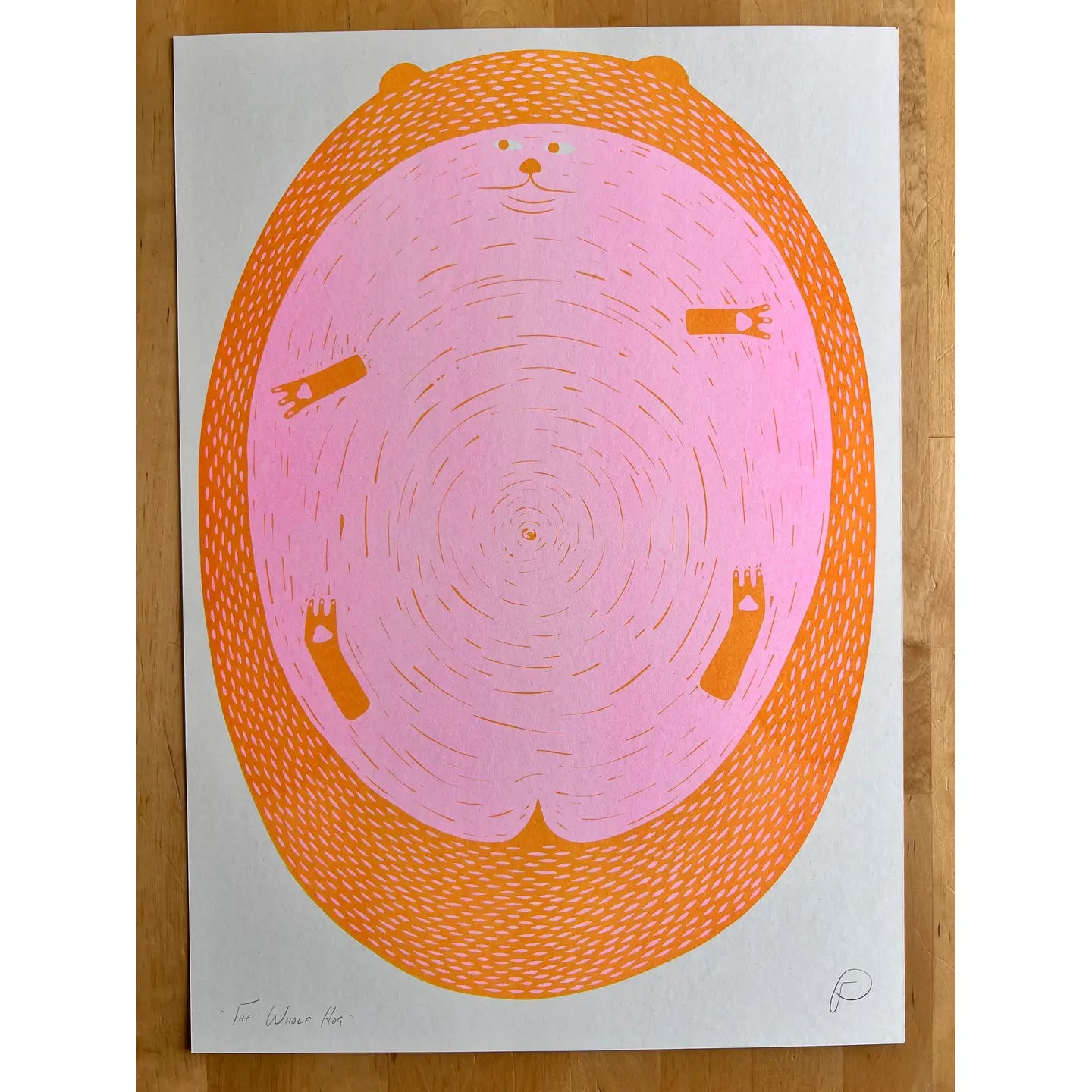 "The Whole Hog" Unframed A3 Riso Print by Strangford