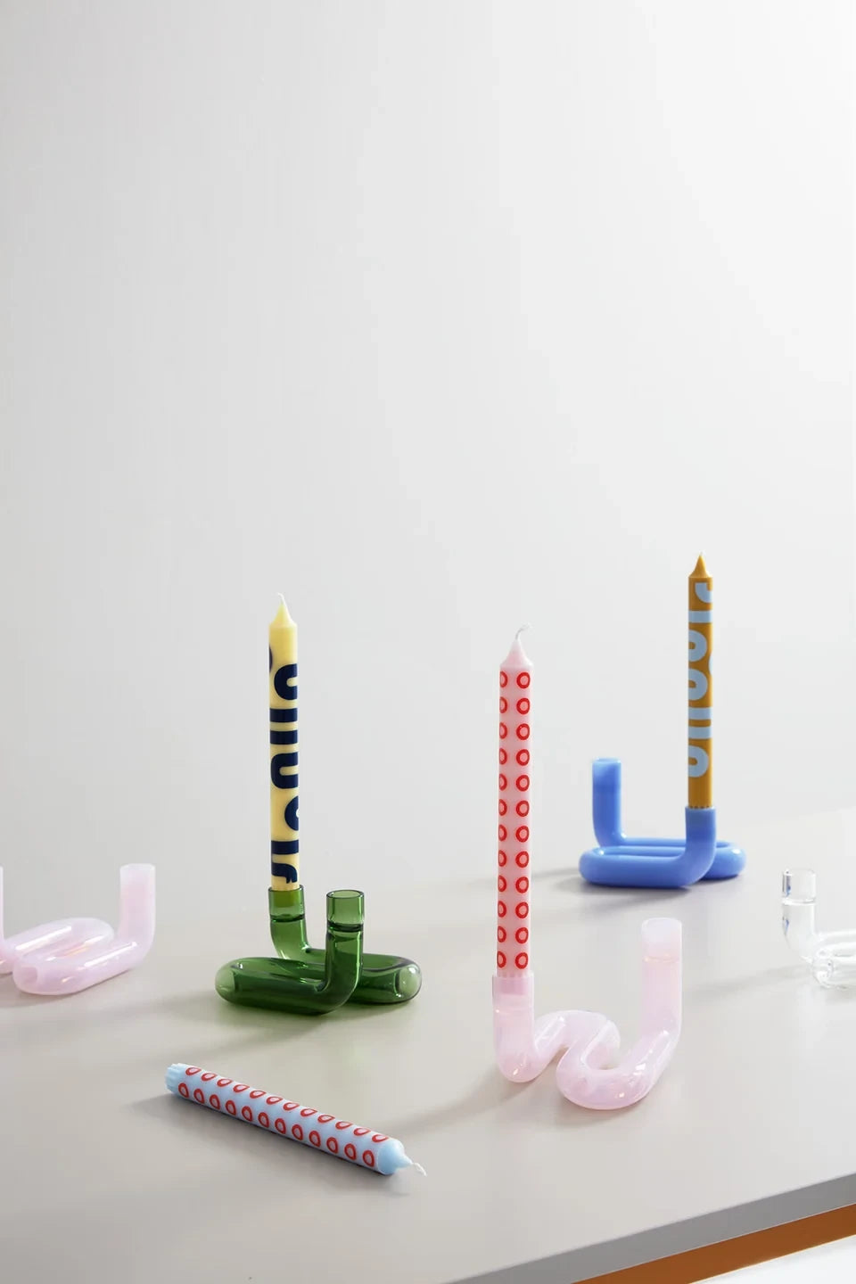 Studio About Wave Candle Holder, Milky Rose