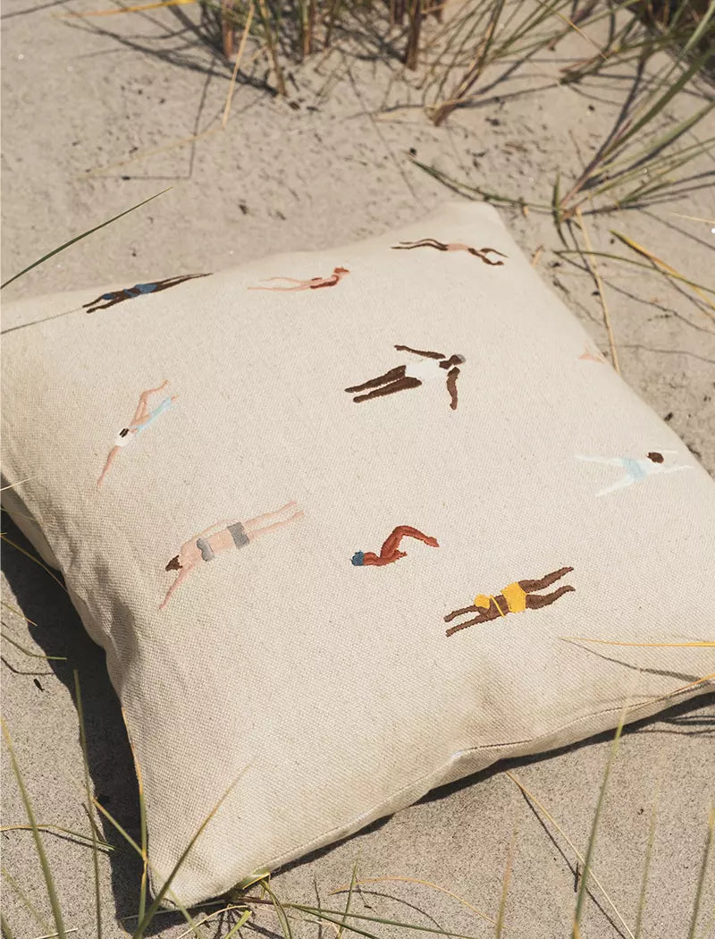 Swimmers Embroidered Cushion | With Inner | by Fine Little Day - Lifestory