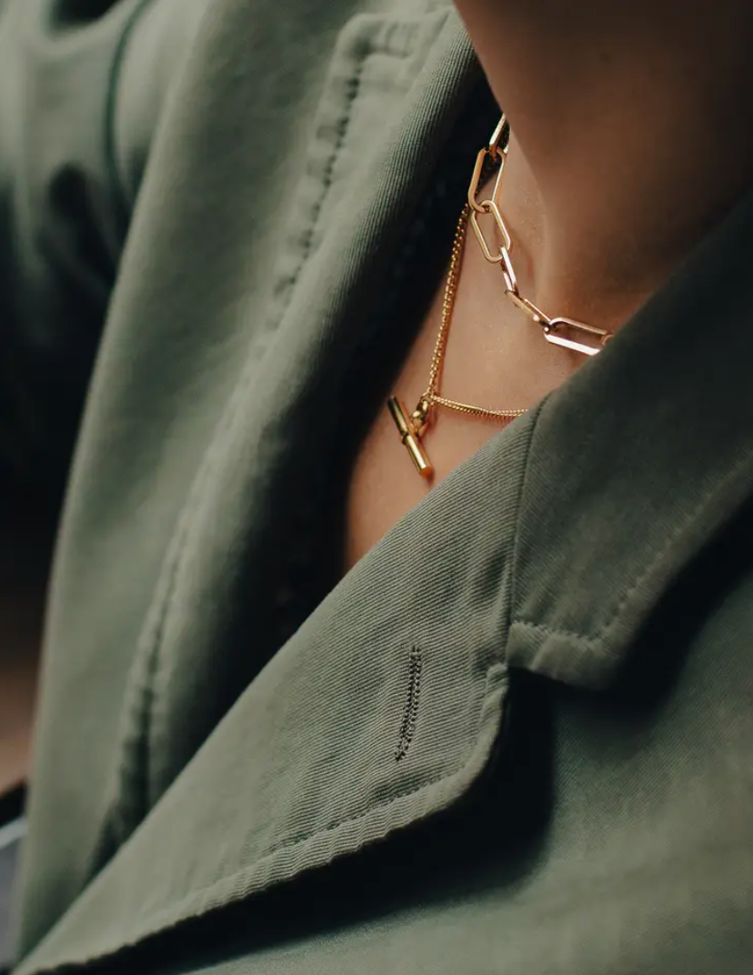 Gold T Bar Chain Necklace Waterproof Gift Boxed by Nordic Muse