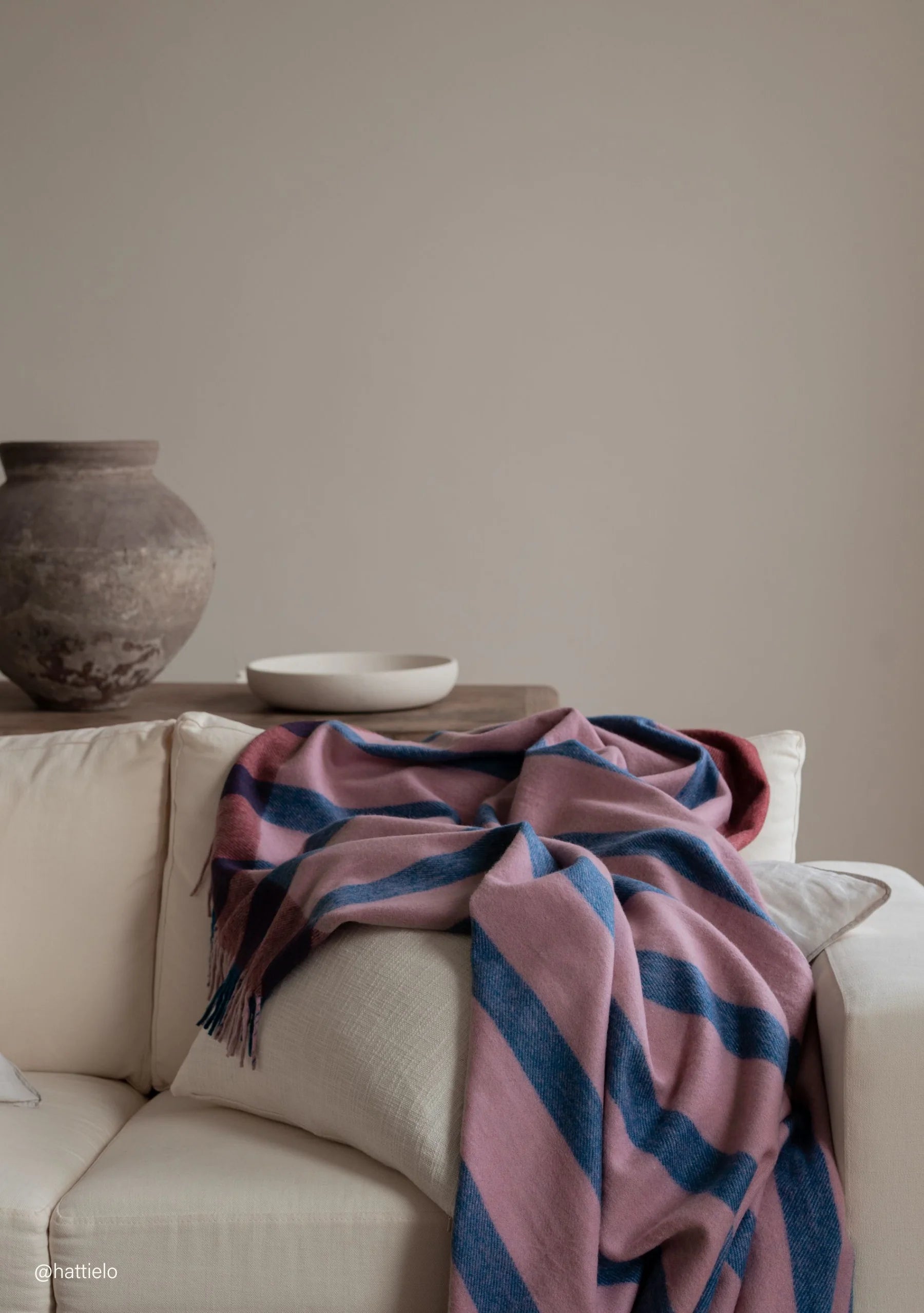 TBCo Recycled Wool Frame Stripe Blanket in Various Colours - Lifestory