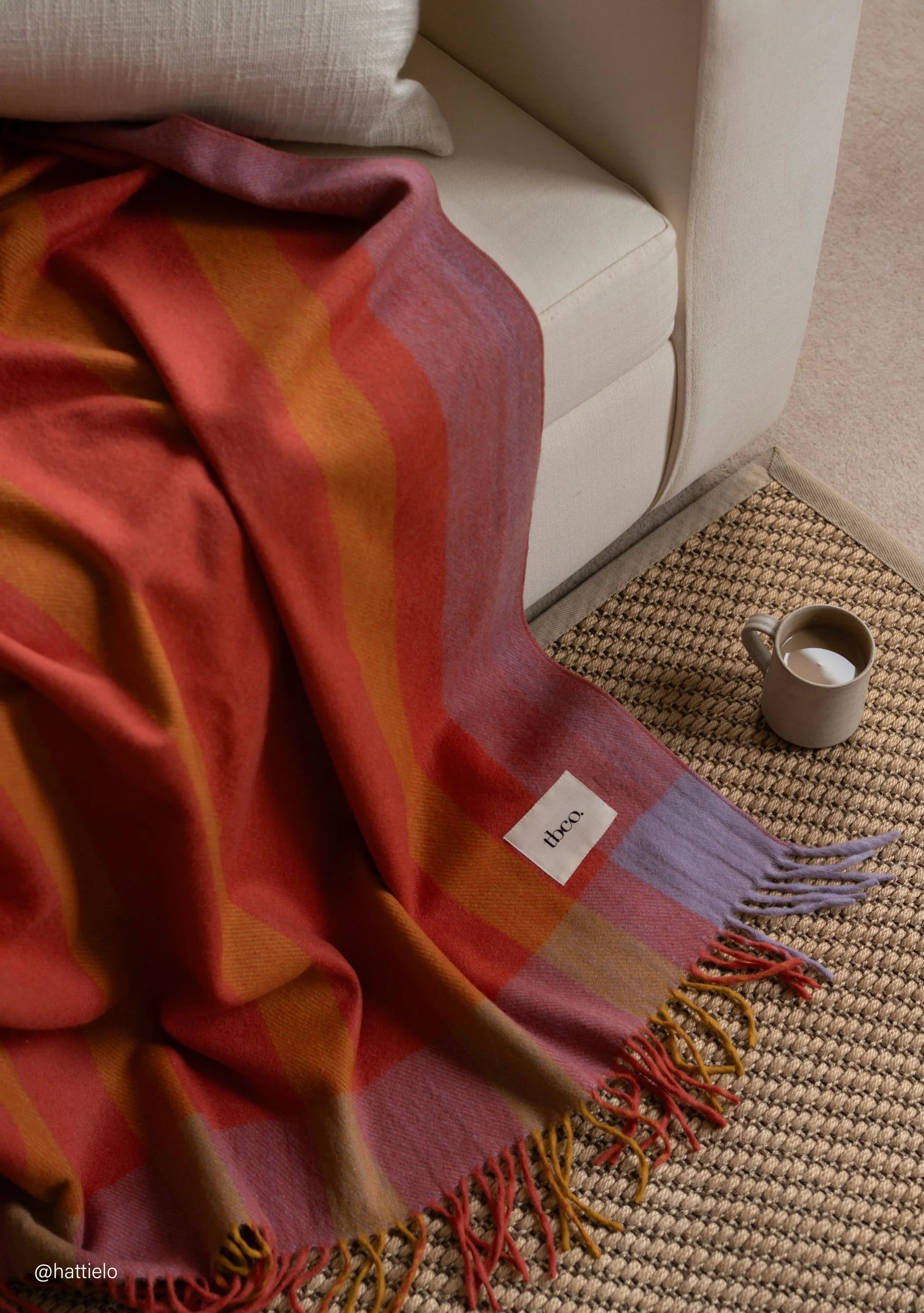 TBCo Recycled Wool Frame Stripe Blanket in Various Colours - Lifestory