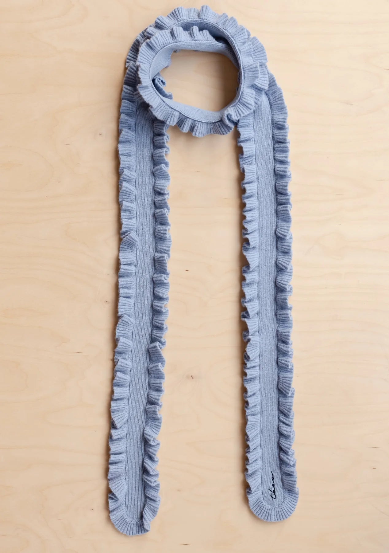 TBCo Merino Wool Skinny Ruffle Scarf in Various Colours - Lifestory