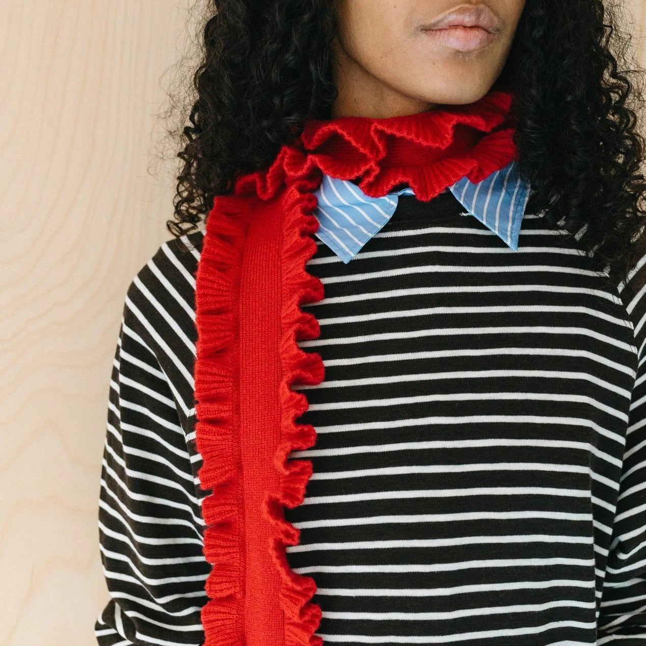 TBCo Merino Wool Skinny Ruffle Scarf in Various Colours - Lifestory