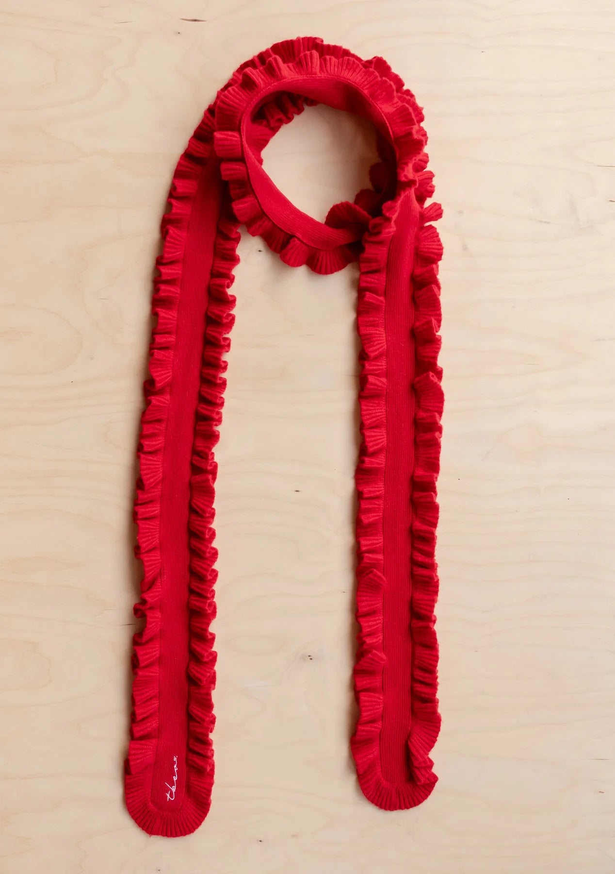 TBCo Merino Wool Skinny Ruffle Scarf in Various Colours - Lifestory