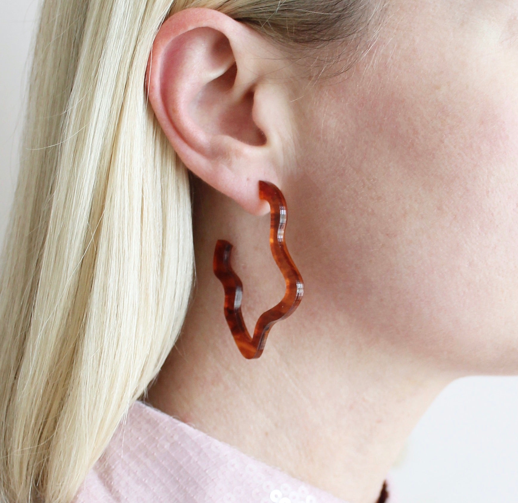 Squiggle Hoops | Tortoiseshell | Perspex | by Jules & Clem - Lifestory
