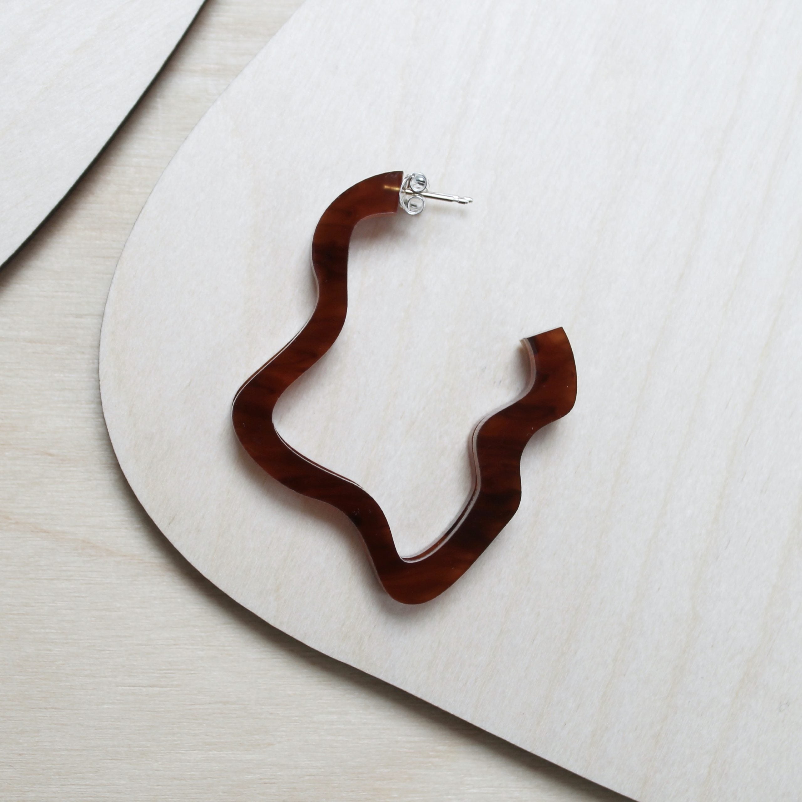 Squiggle Hoops | Tortoiseshell | Perspex | by Jules & Clem - Lifestory