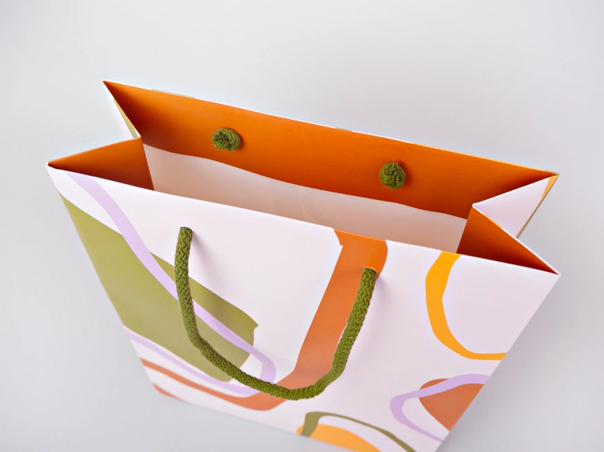 The Completist Luxury Large Patterned Gift Bag in Andlucia print from top view