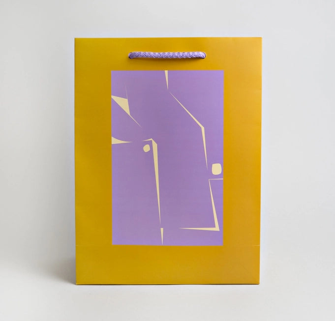 The Completist Luxury Large Patterned Gift Bag in Athens print front view