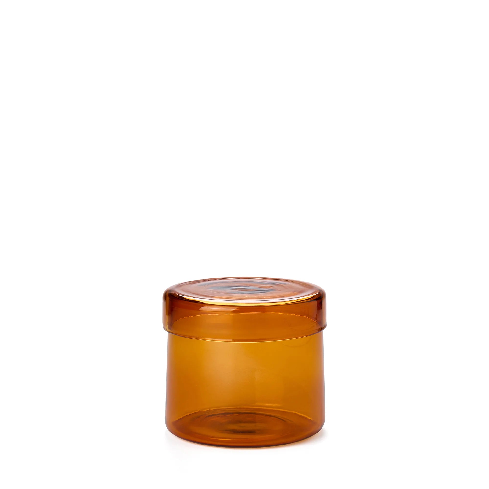 Home Lab 8.5cm Lidded Storage Pot in Amber Borosilicate by The Conran Shop