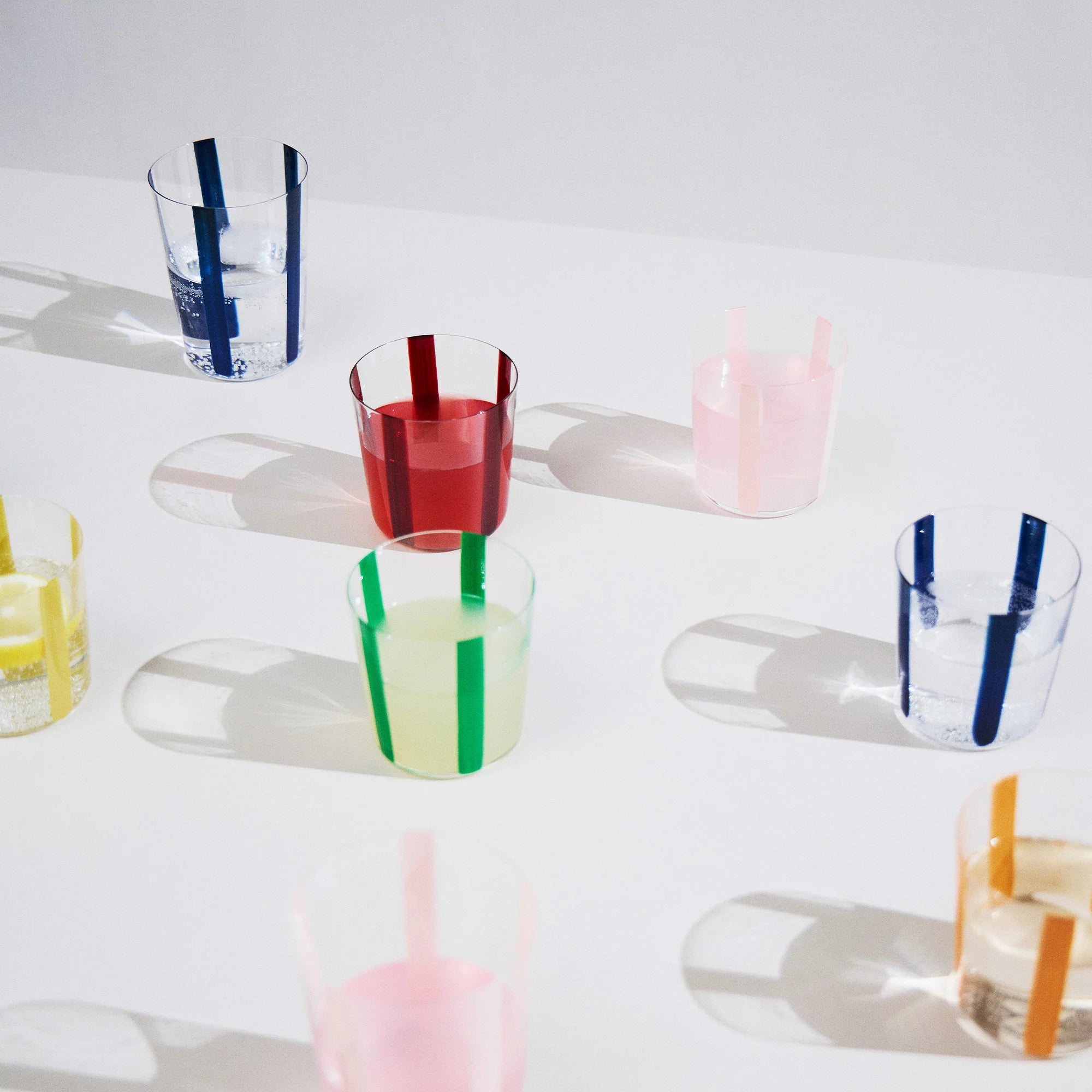 Nova Stripe Low Glass Tumbler Set of 4 by The Conran Shop - Lifestory