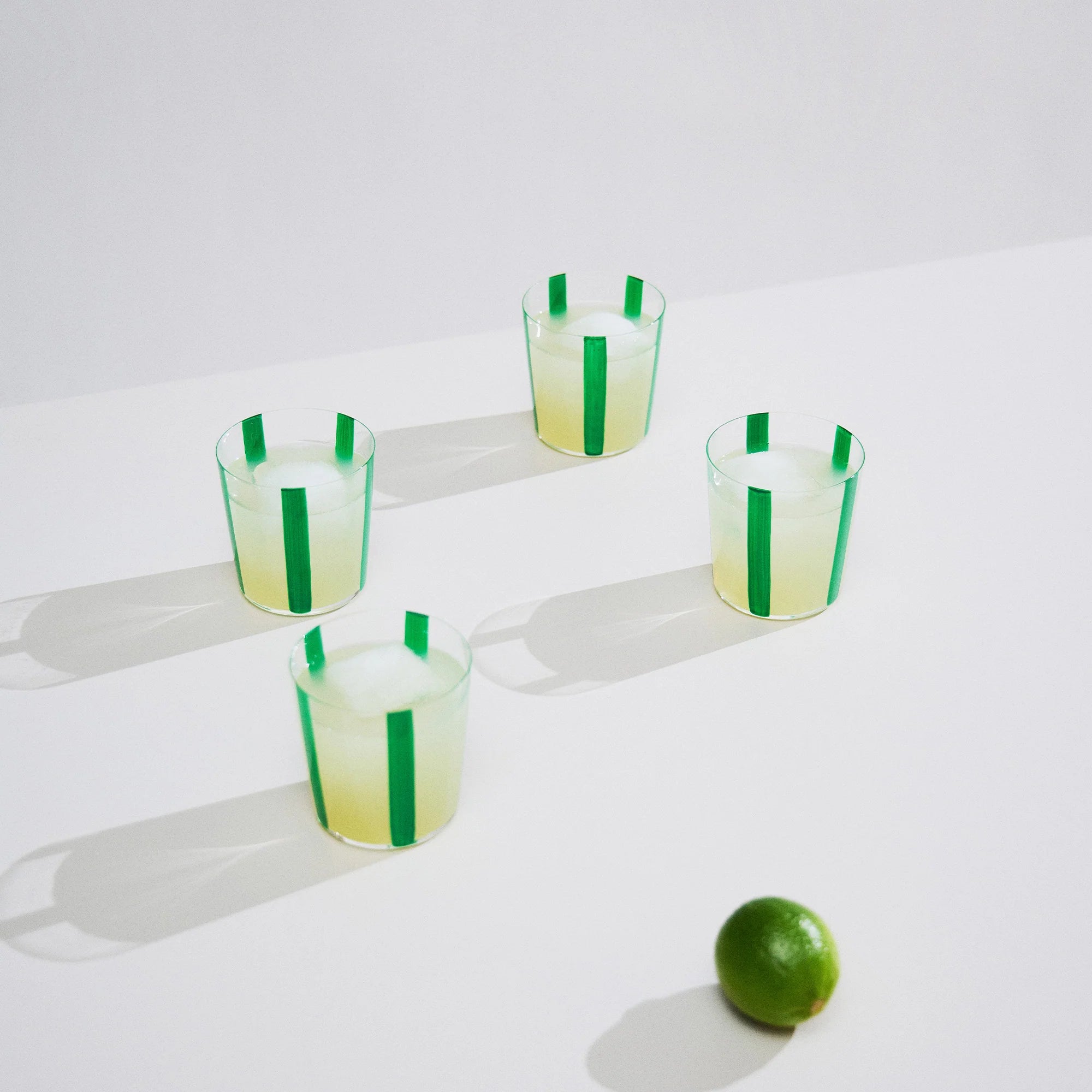 Nova Stripe Low Glass Tumbler Set of 4 by The Conran Shop - Lifestory