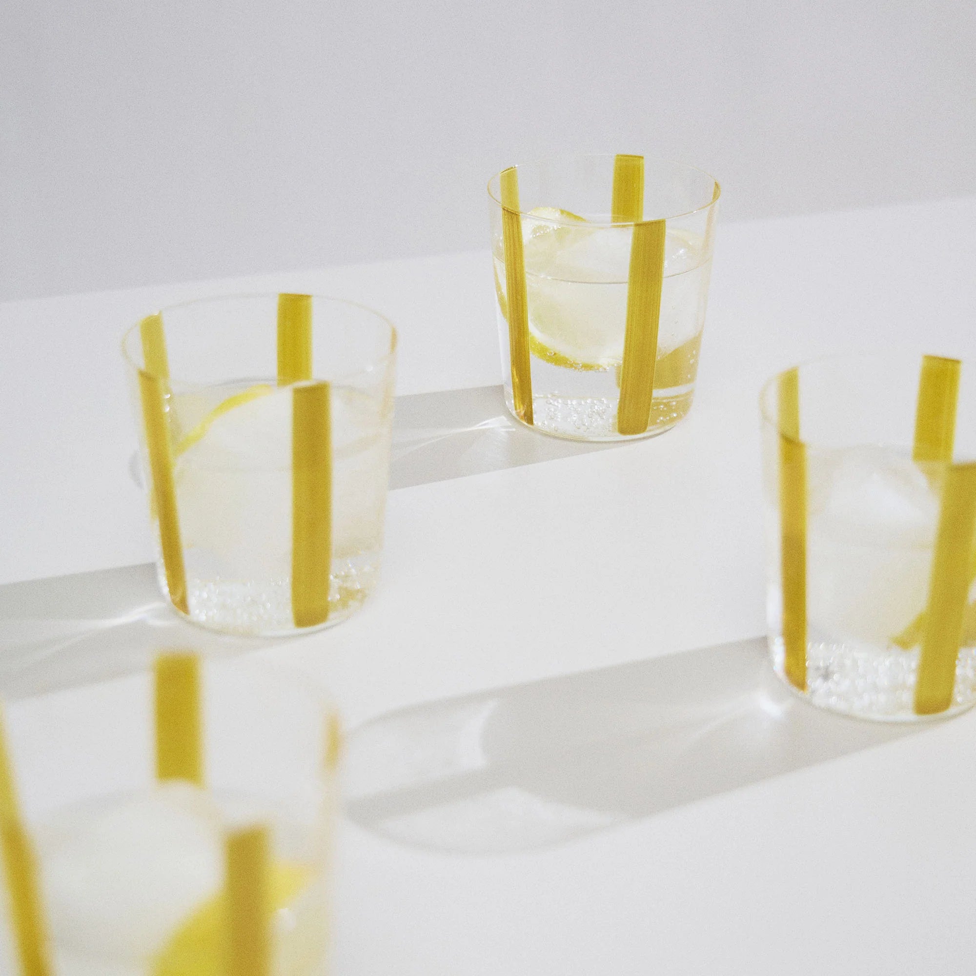 Nova Stripe Low Glass Tumbler Set of 4 by The Conran Shop - Lifestory