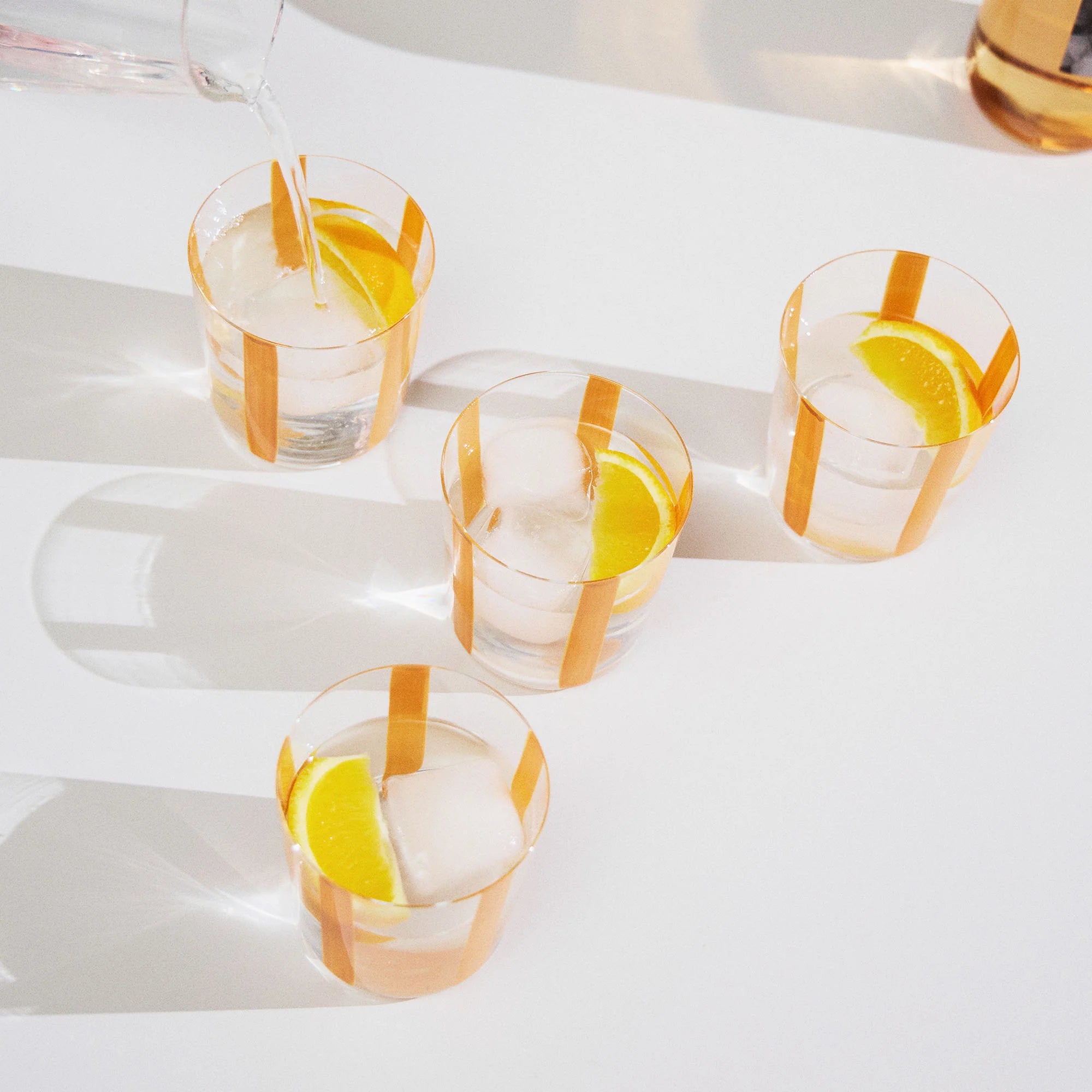 Nova Stripe Low Glass Tumbler Set of 4 by The Conran Shop - Lifestory