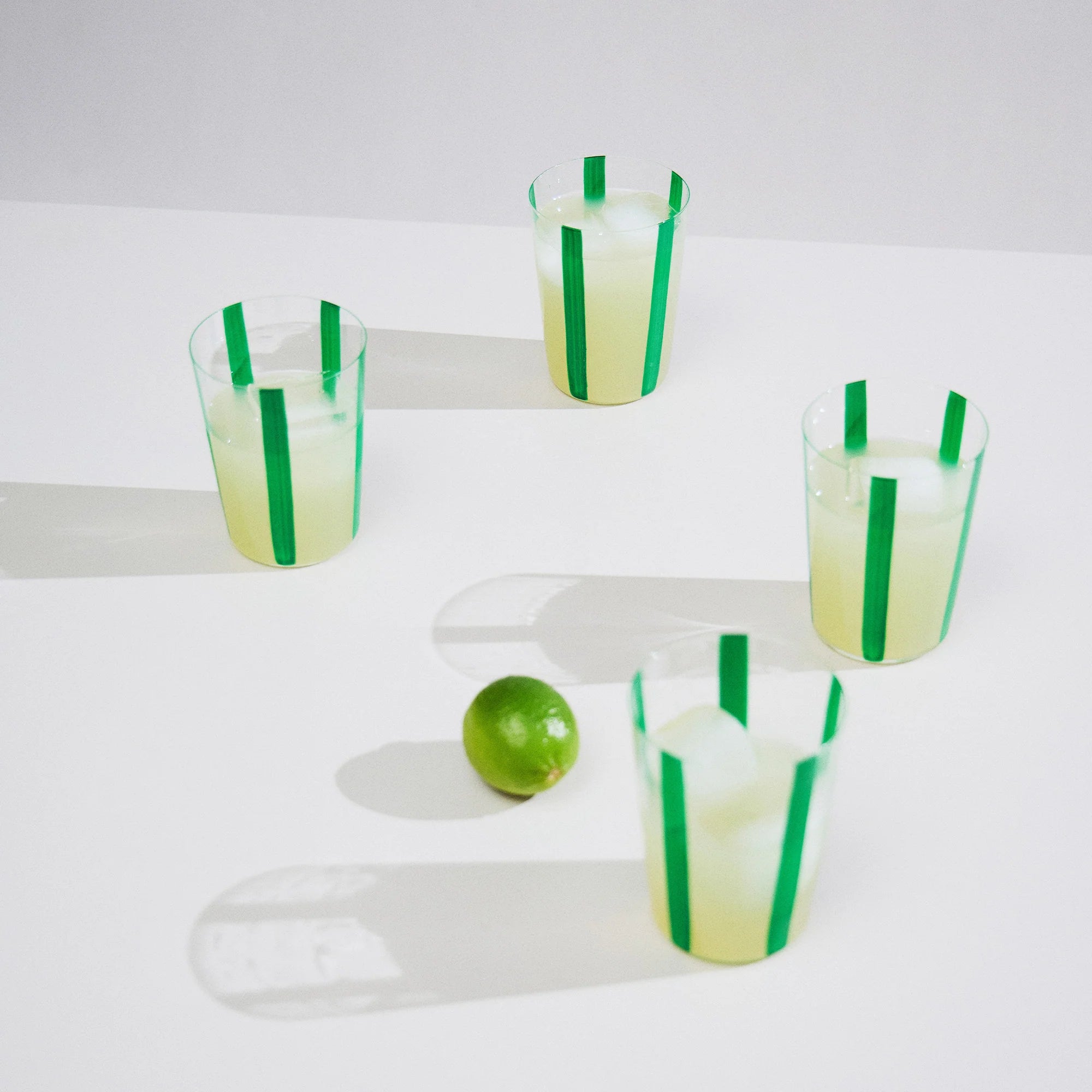Nova Stripe Tall Glass Tumbler Set of 4 by The Conran Shop - Lifestory