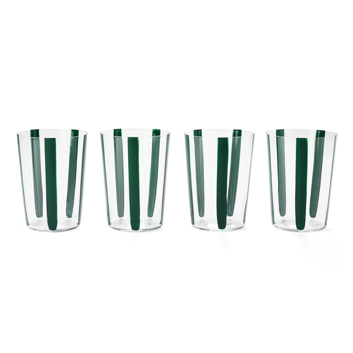 Nova Stripe Tall Glass Tumbler Set of 4 by The Conran Shop