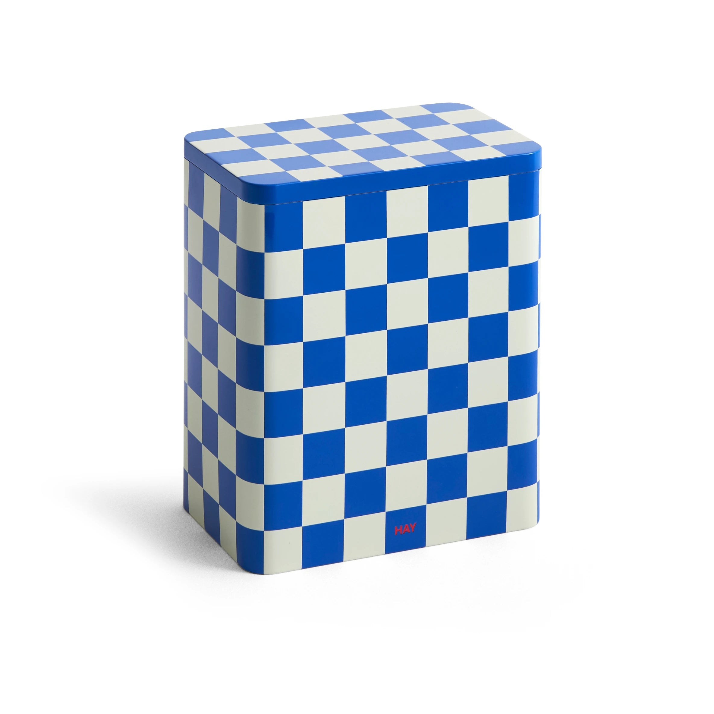 Large tin container in blue and off white by HAY | Lifestory