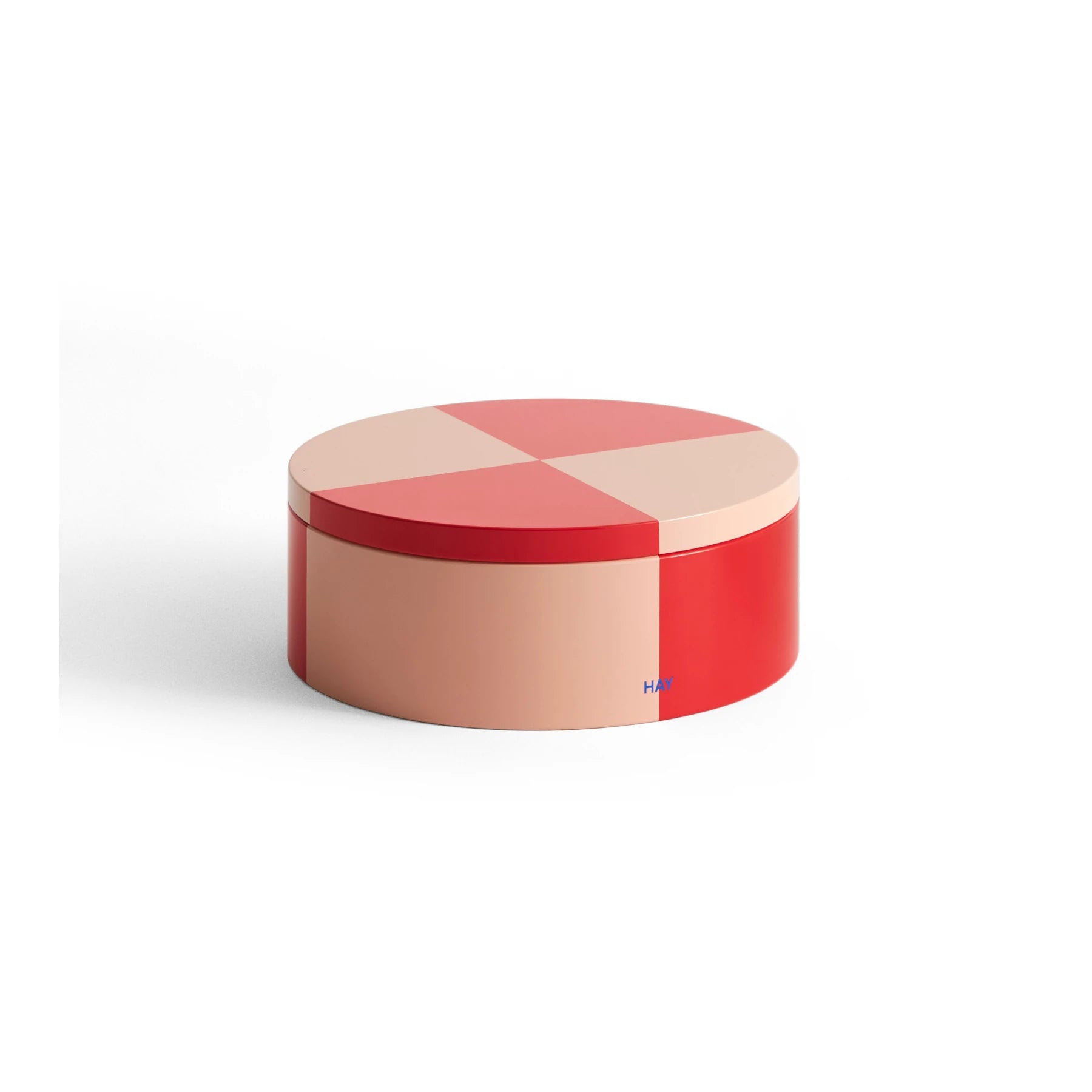 Round Tin Container in Red and Light pInk by HAY | Lifestory