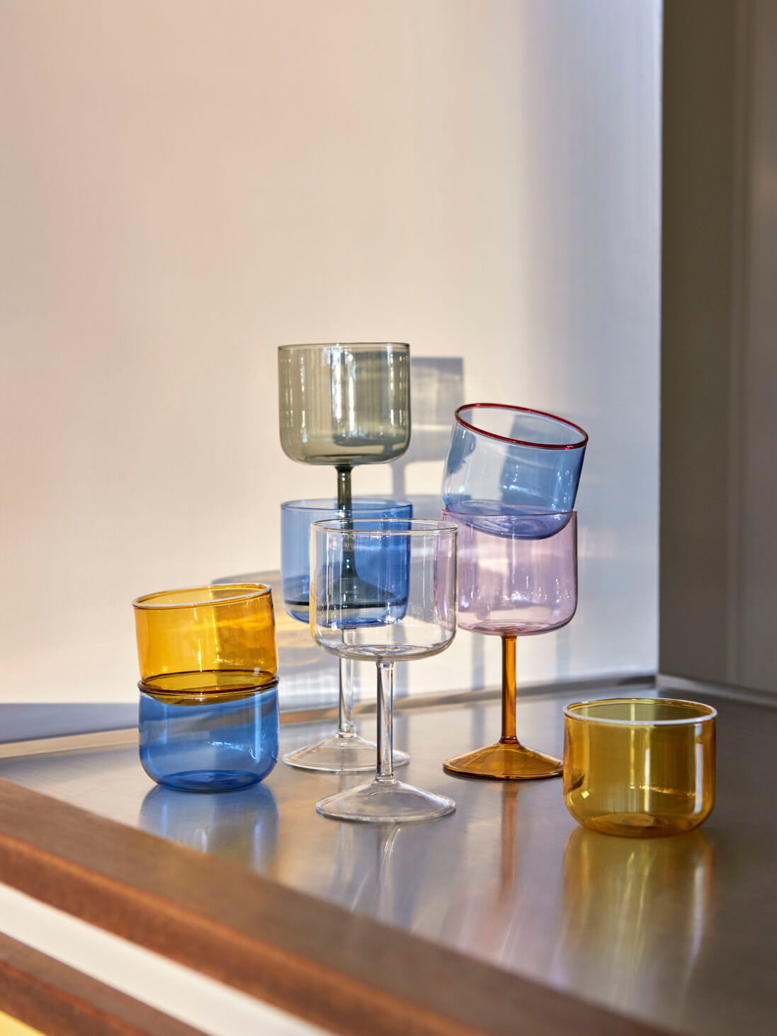 Tint Wine Glass - Set of 2 | Blue & Clear | by HAY - Lifestory - HAY