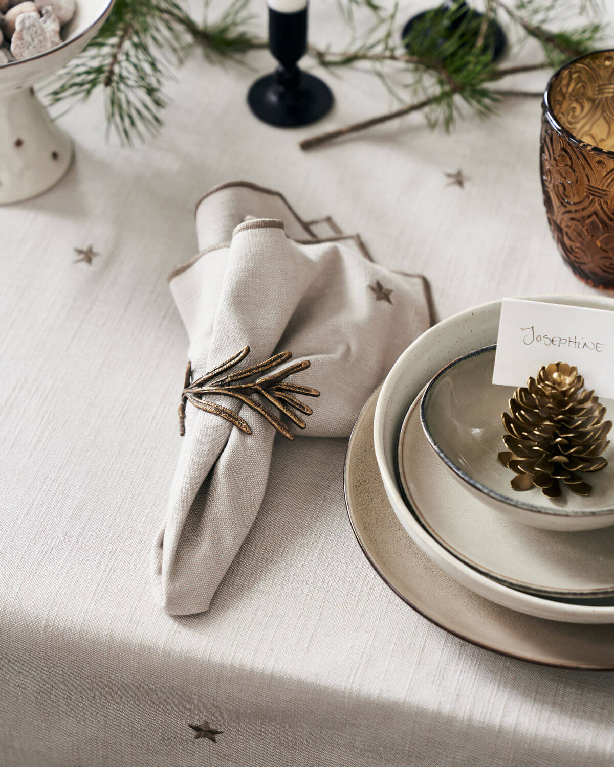 Twinkle Napkins - Set of 4 | Taupe | Cotton by House Doctor - Lifestory