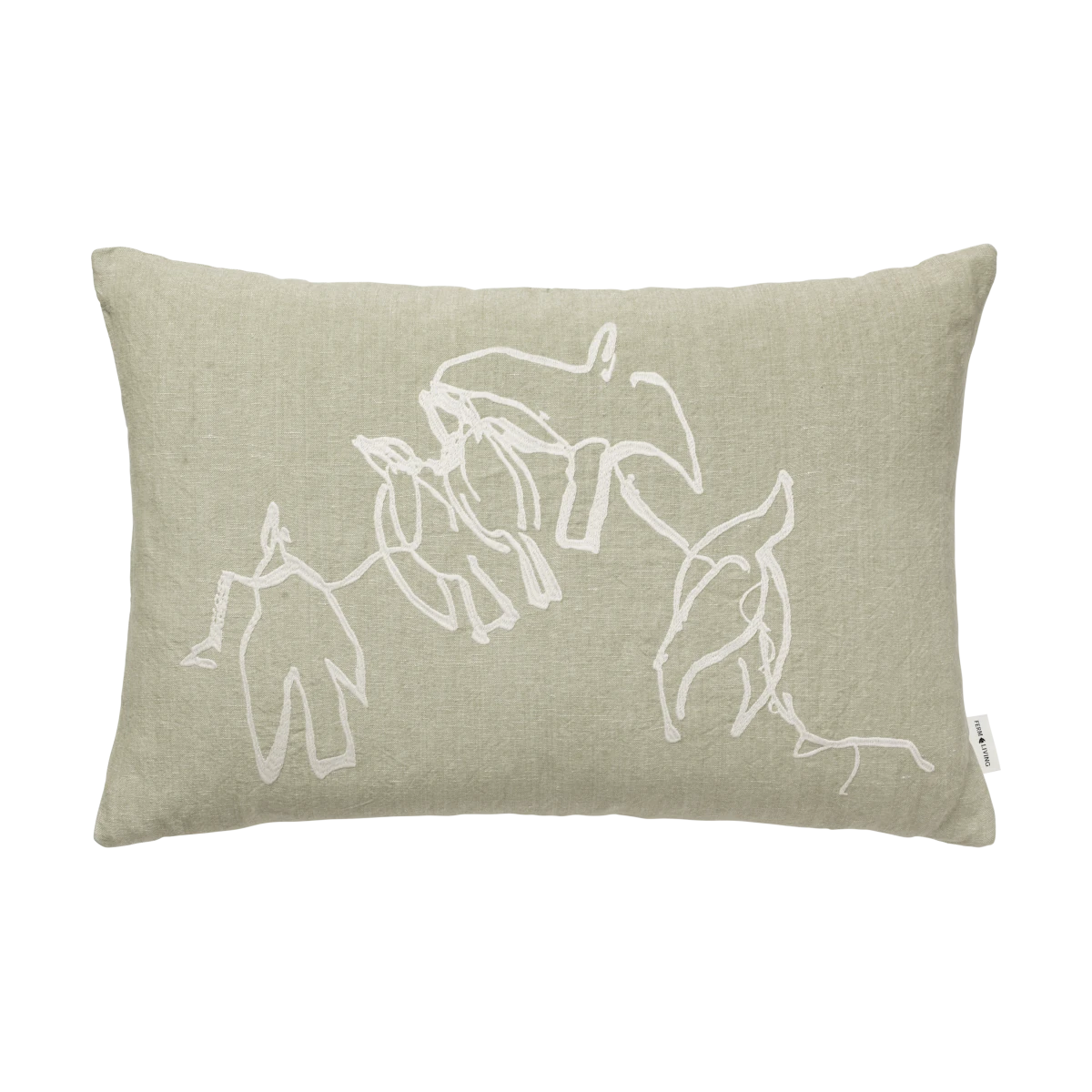 Ferm Living Vuelo 60 x 40 Rectangular Cushion in Cotton-Linen - Lifestory
