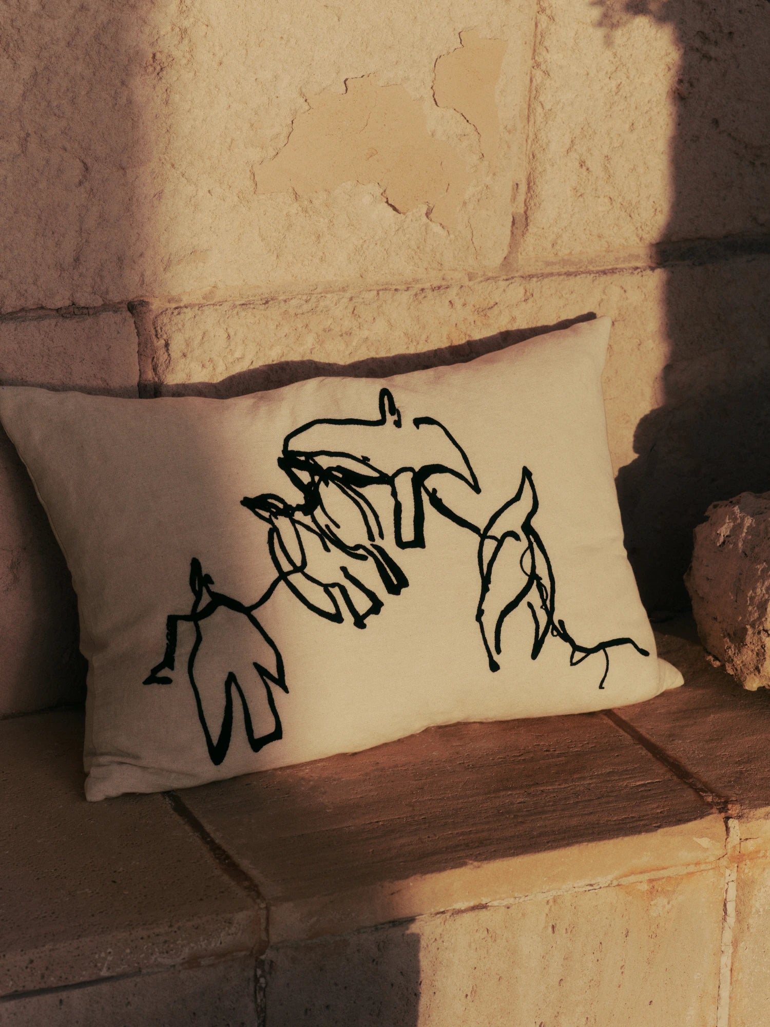 Ferm Living Vuelo 60 x 40 Rectangular Cushion in Cotton-Linen - Lifestory