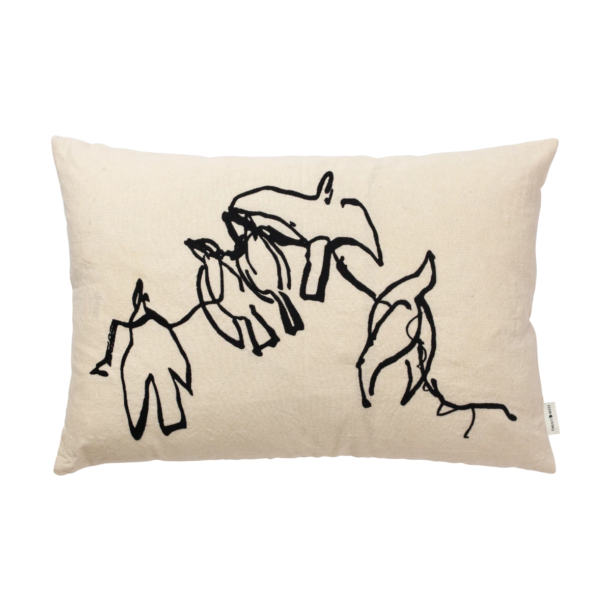Ferm Living Vuelo 60 x 40 Rectangular Cushion in Cotton-Linen - Lifestory