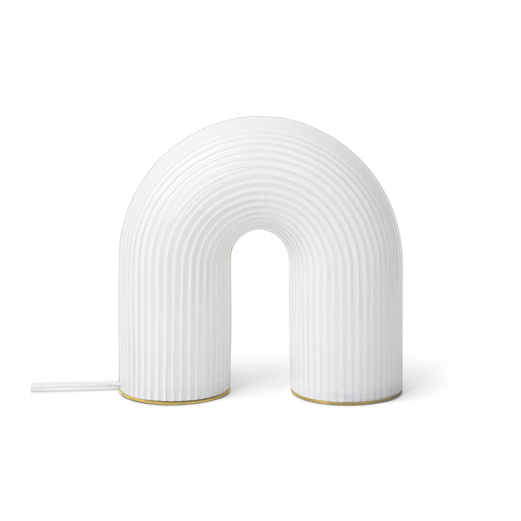 Vuelta arch lamp | White | Reeded Glass - Lifestory - ferm LIVING