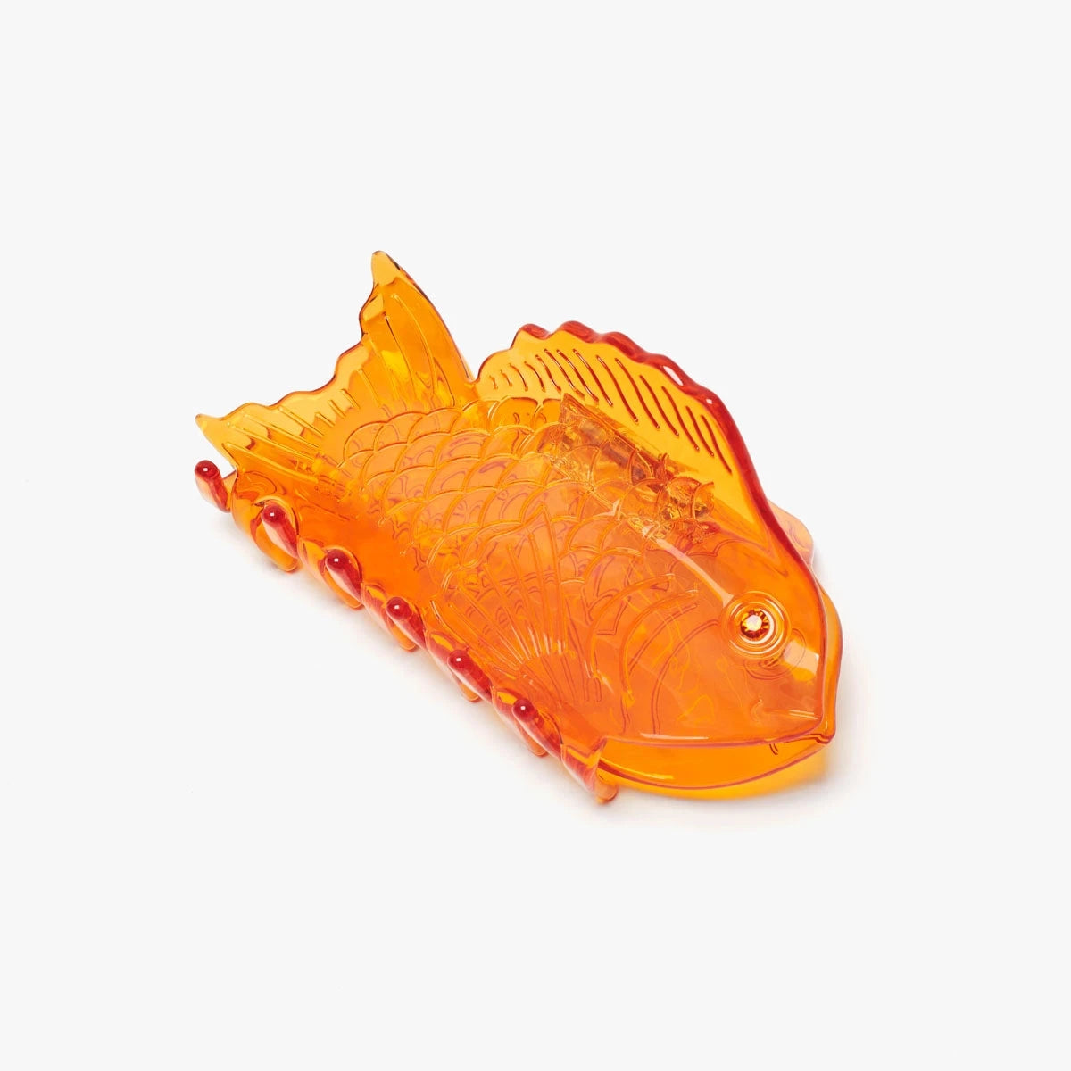 Winona Irene Sea Bream Ocean Fish Acetate Hair Claw in clear orange on a white background