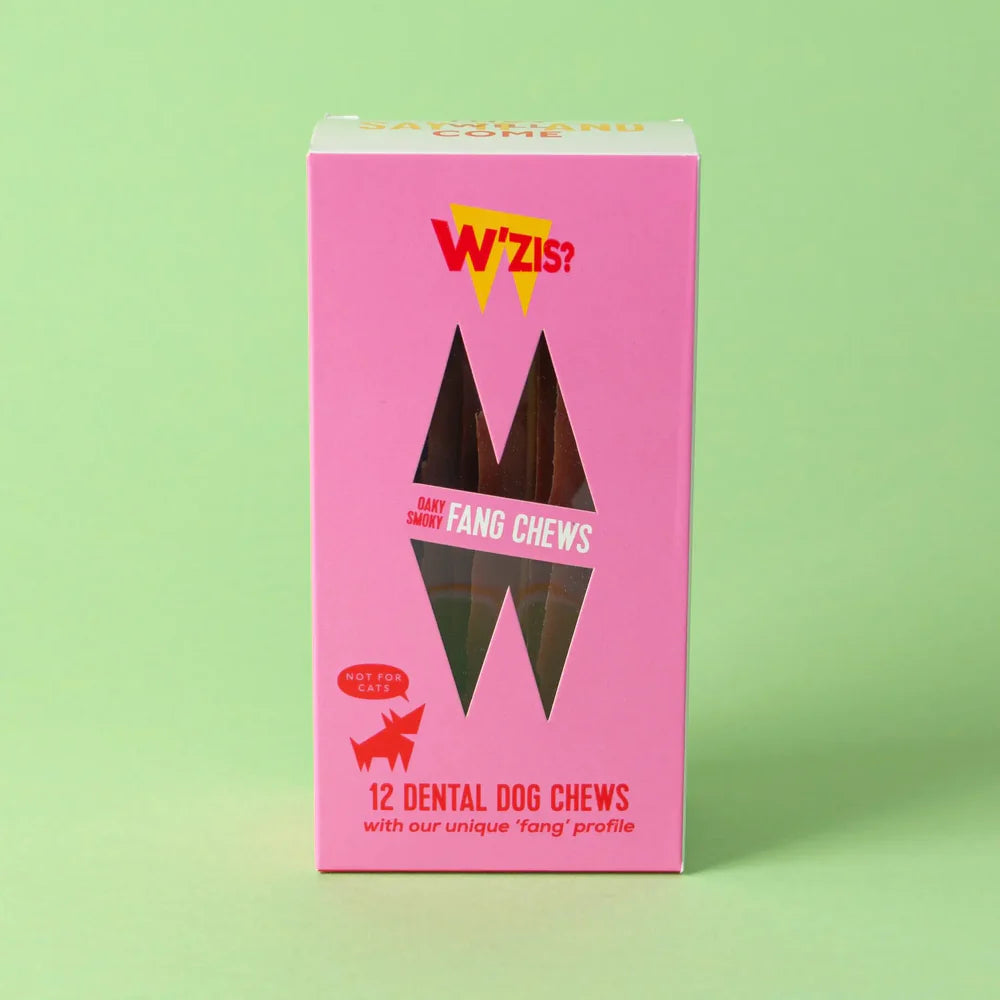 W'zis Plant Based Dog Treat - Smoky Dental Fang Chews - Lifestory
