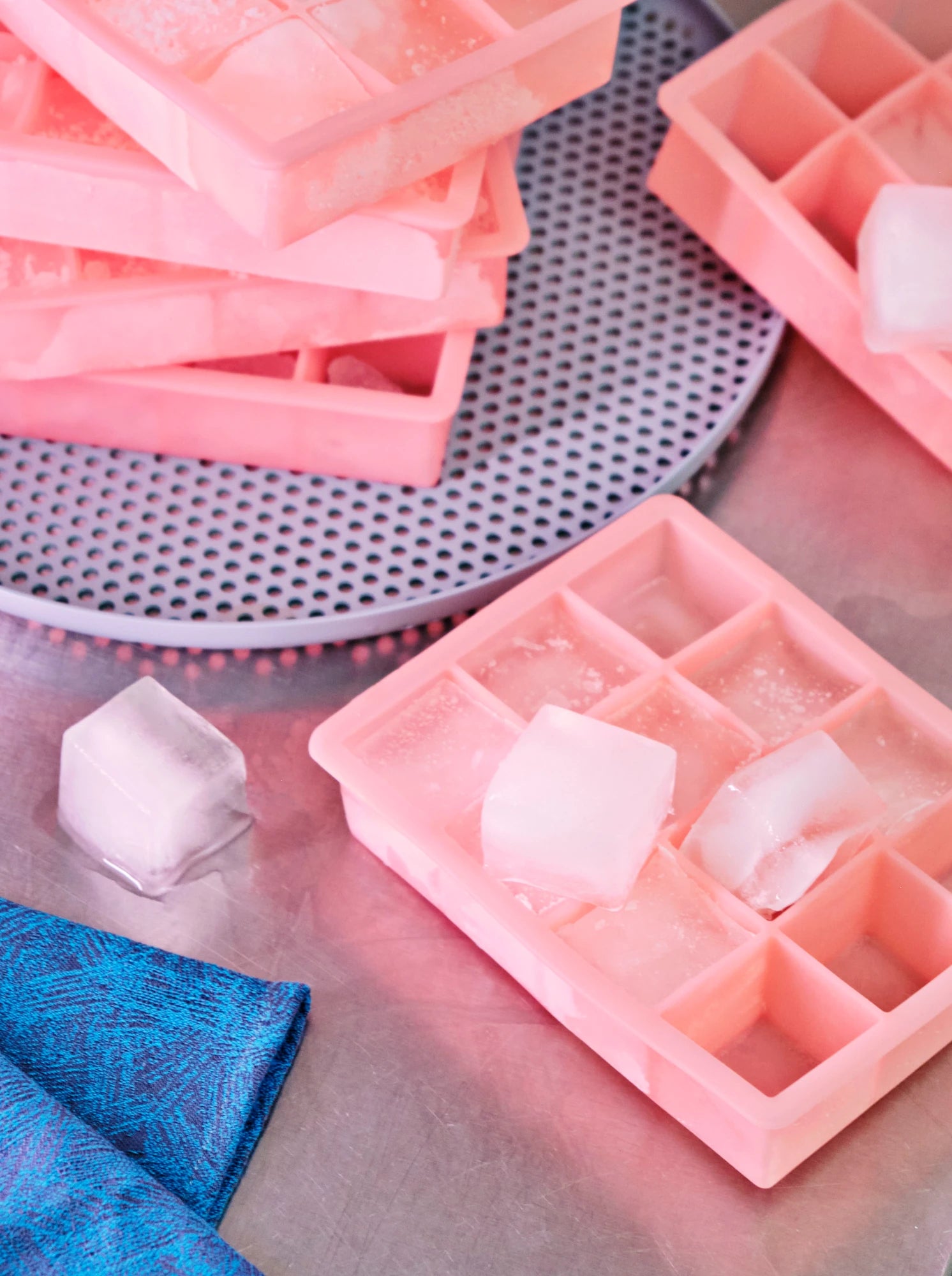 Ice Cube Tray | Pink | XL Square Cubes | by HAY - Lifestory
