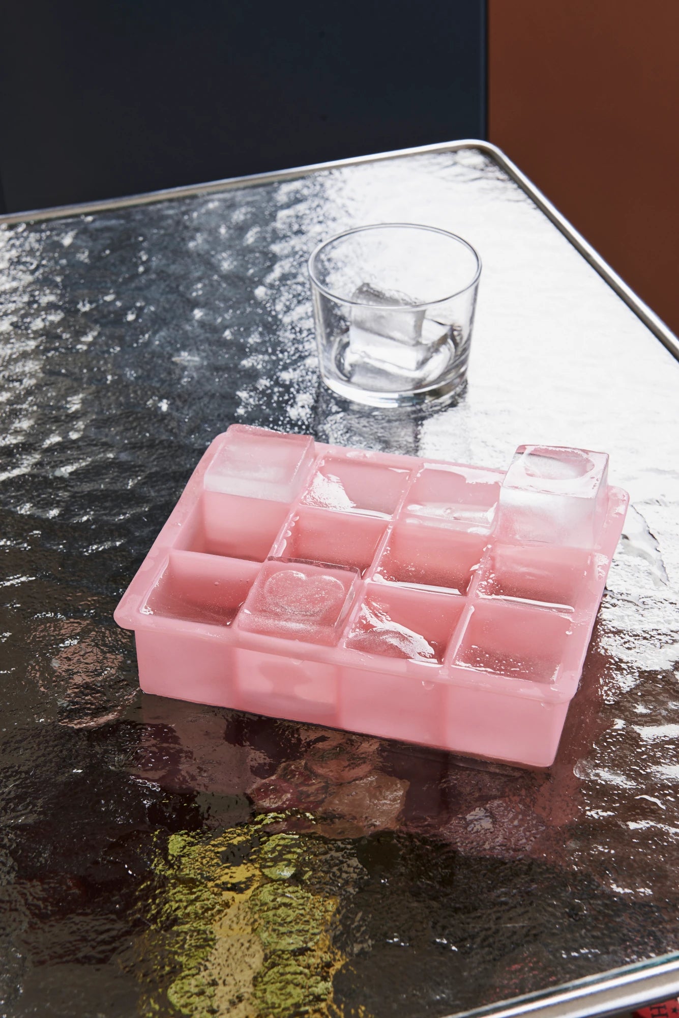 Ice Cube Tray | Pink | XL Square Cubes | by HAY - Lifestory
