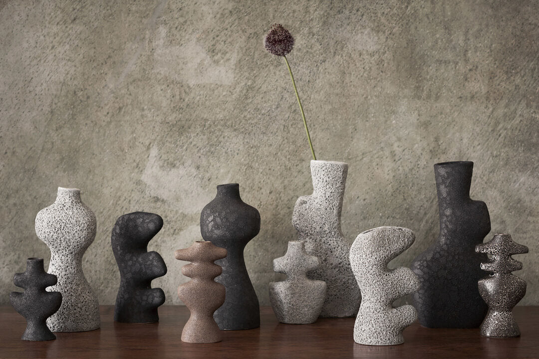 Yara Vase - Medium | Grey Pumice | Stoneware | by ferm Living - Lifestory