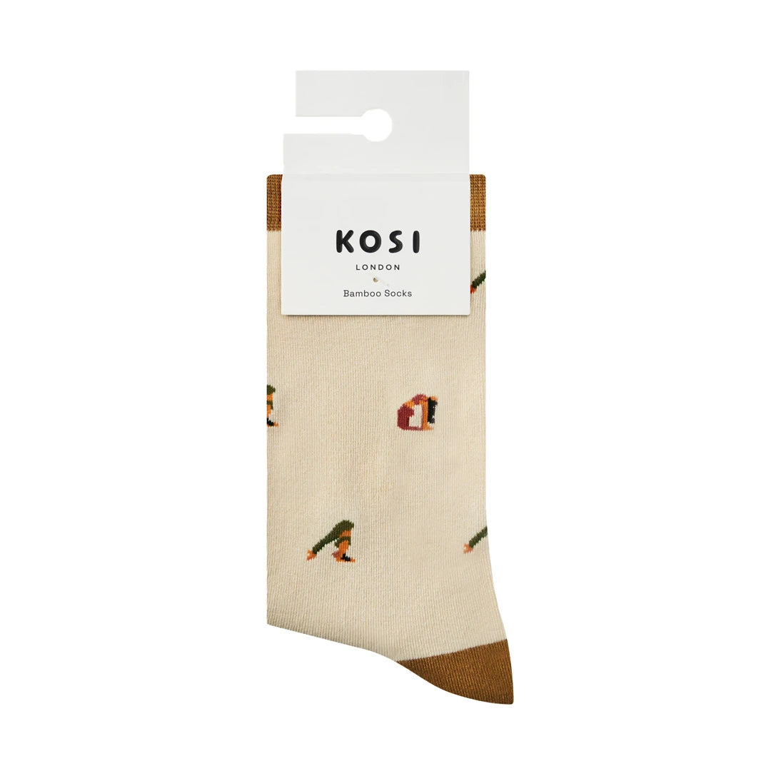 KOSI London The Yoga Bamboo Socks (UK 3-8) and KOSI London packaging on a white background | Lifestory