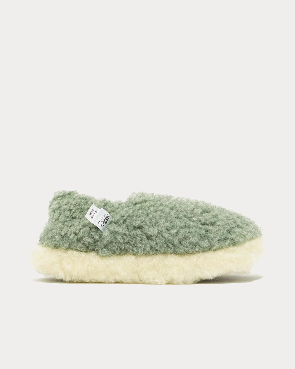 Yoko Wool Full Slippers in Green Merino Wool - Lifestory