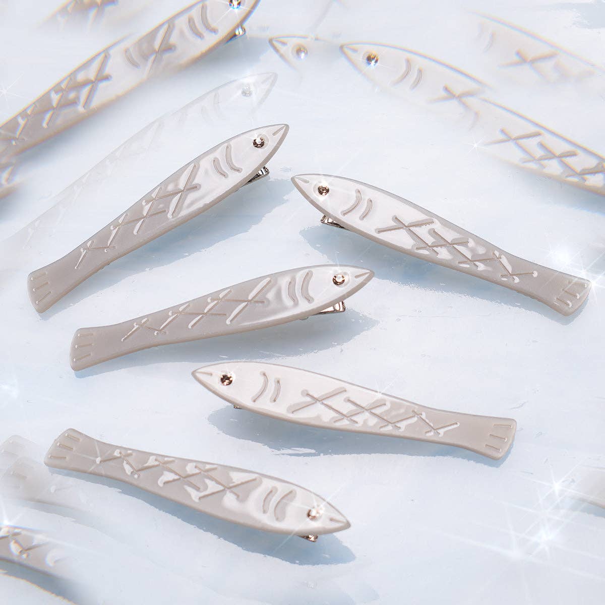 Winona Irene Sardine Fish Acetate Hair Clip Set of 2
