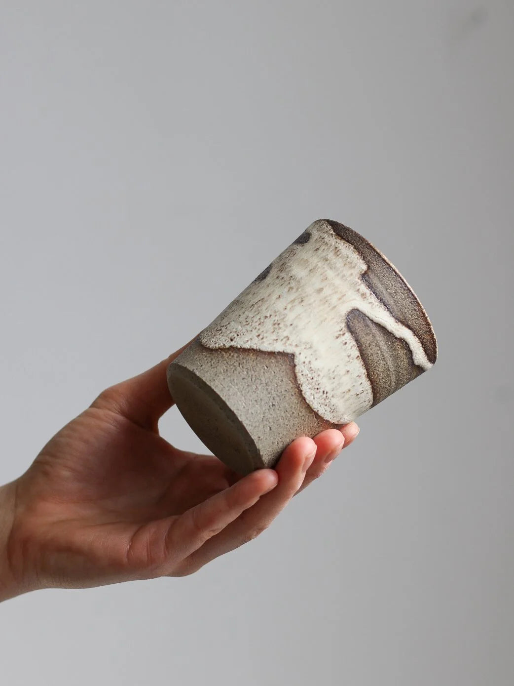 Patterned Beaker Mug in Dune | Hand Thrown | by Aku Ceramics - Lifestory