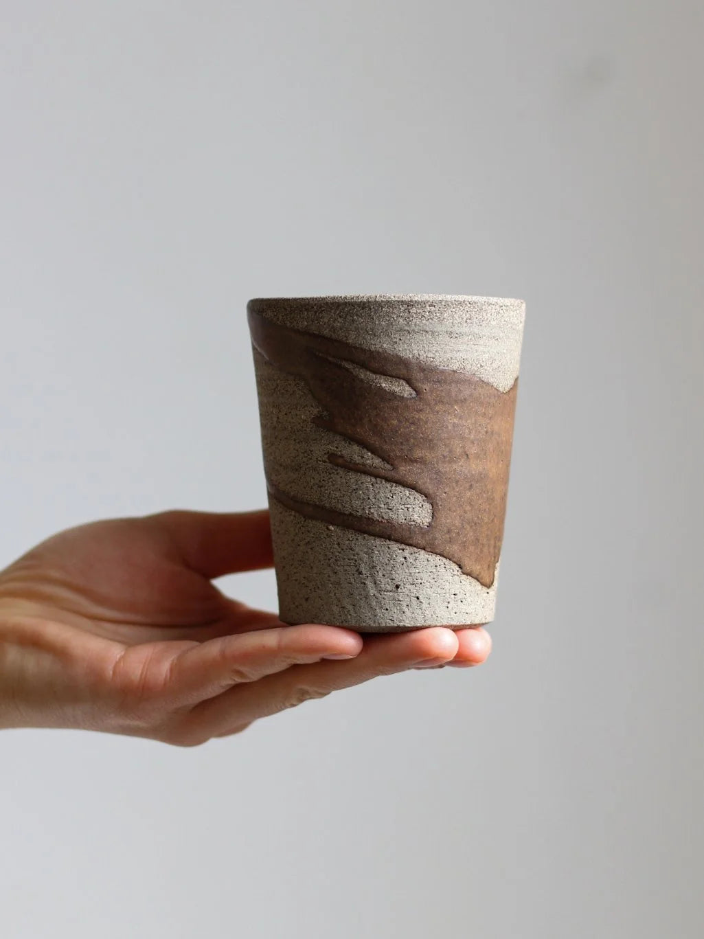 Patterned Beaker Mug in Tamba | Hand Thrown | by Aku Ceramics - Lifestory