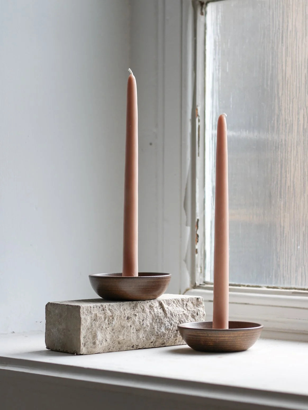 Candle Holder in Textured Tamba Glaze by Aku Ceramics - Lifestory