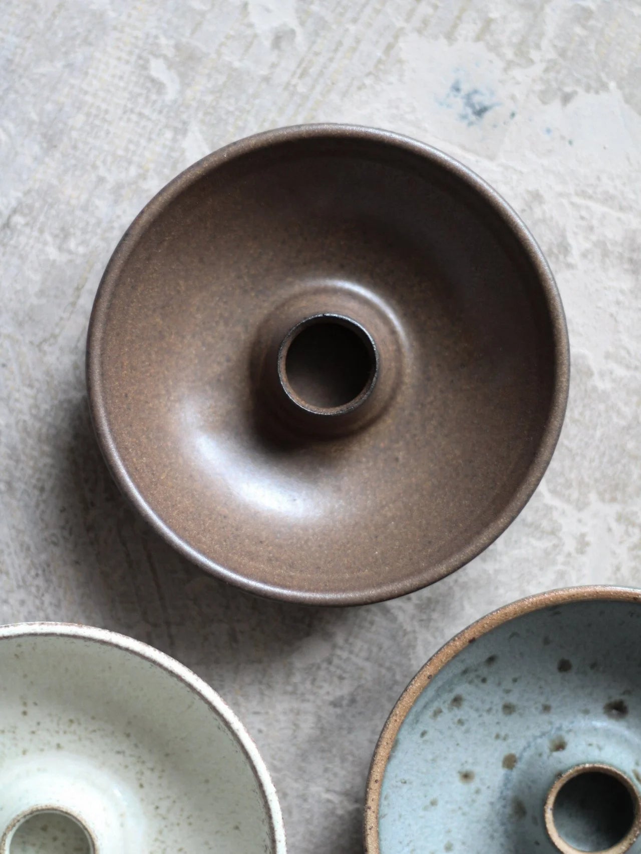 Candle Holder in Textured Tamba Glaze by Aku Ceramics - Lifestory