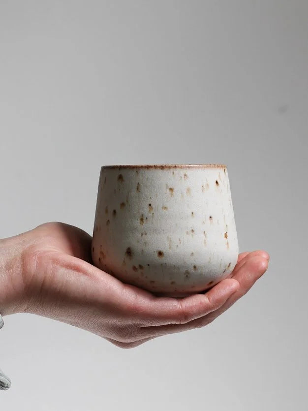 Large Cup - 250ml | Speckled Ivory | Hand Thrown | by Aku Ceramics - Lifestory